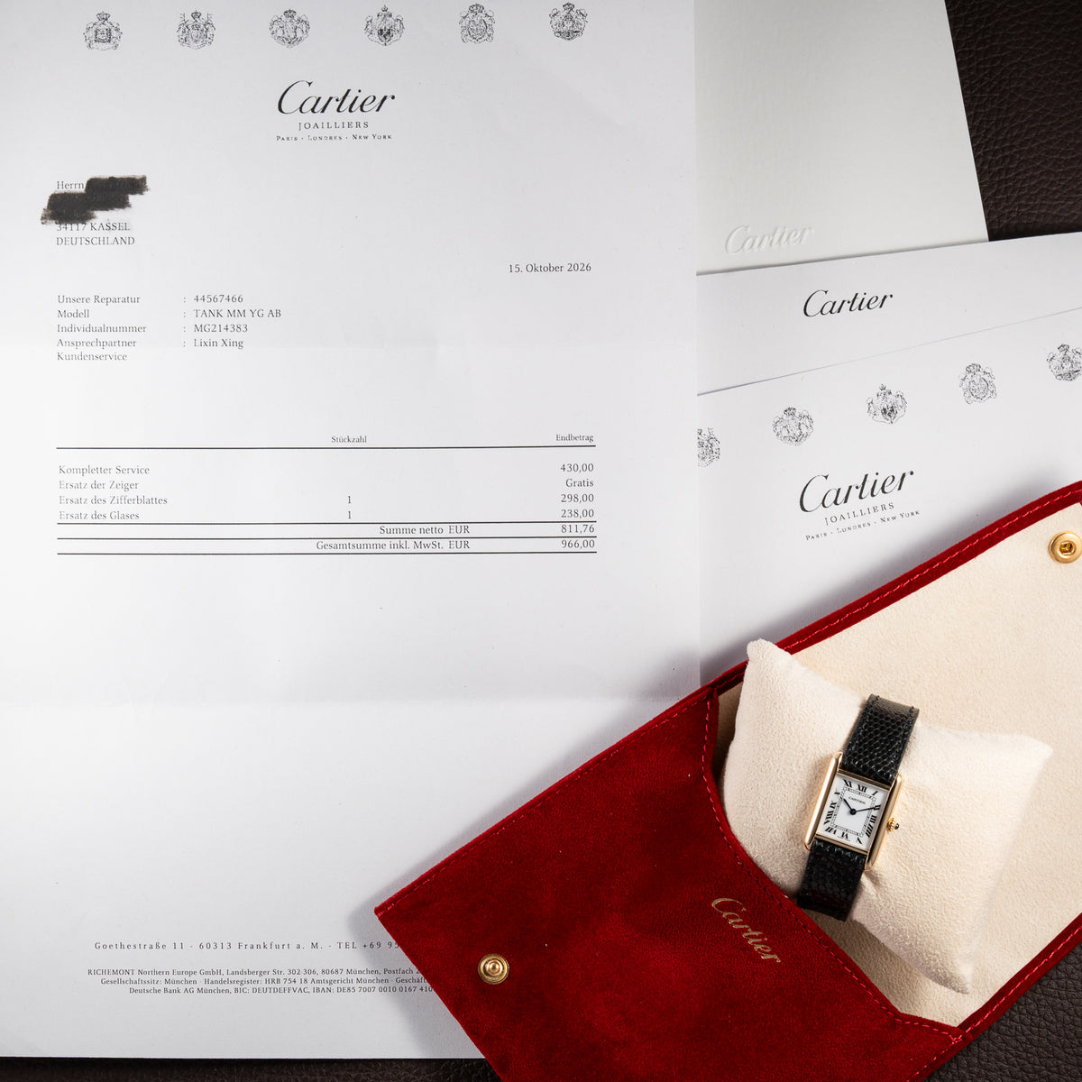 Cartier Tank Louis PM 18K Yellow Gold Quartz Ref. From 1990s Cartier Service 2026