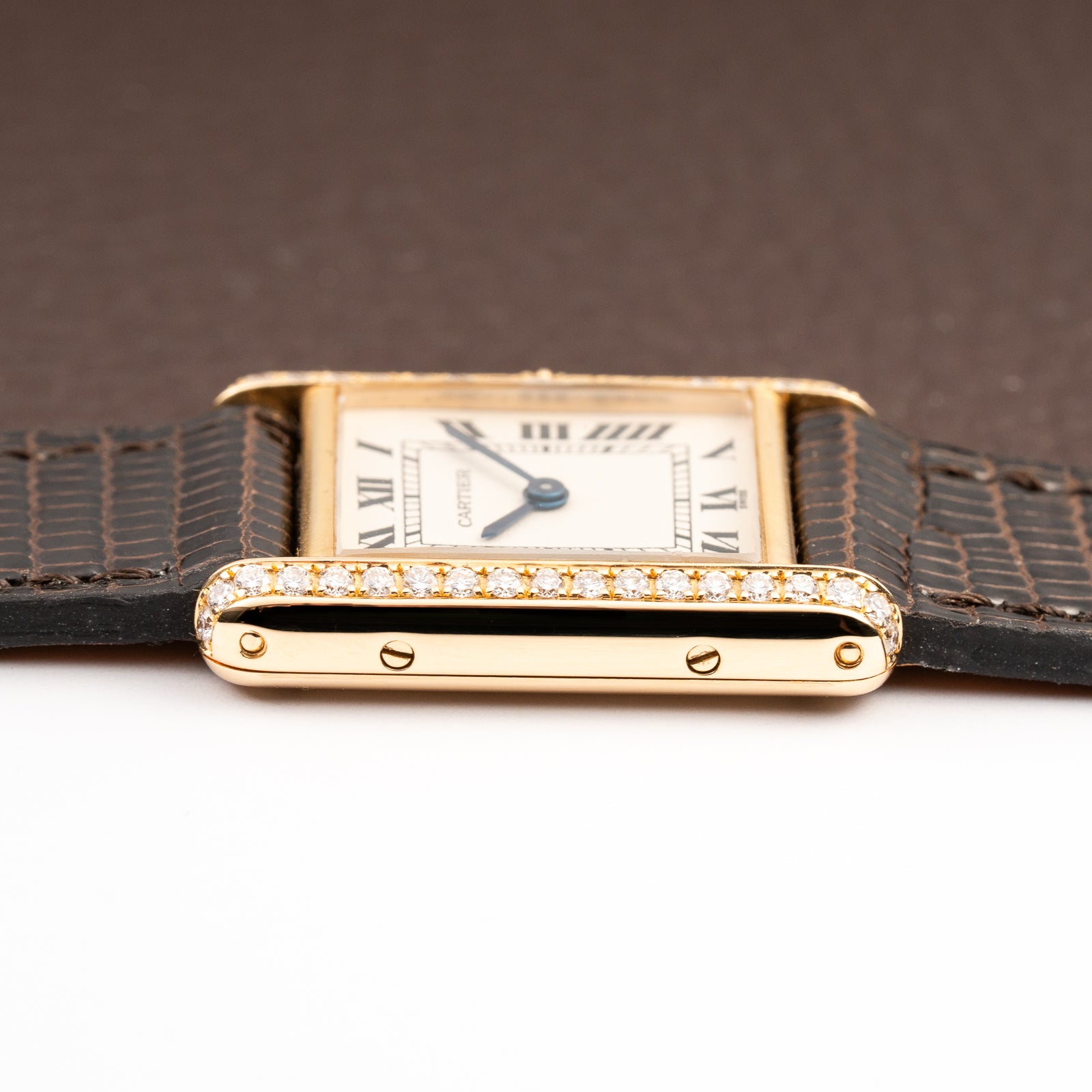 Cartier Tank Louis Factory Diamond Set 18K Yellow Gold Ref 1151 from 1990s