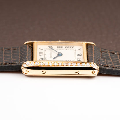 Cartier Tank Louis Factory Diamond Set 18K Yellow Gold Ref 1151 from 1990s