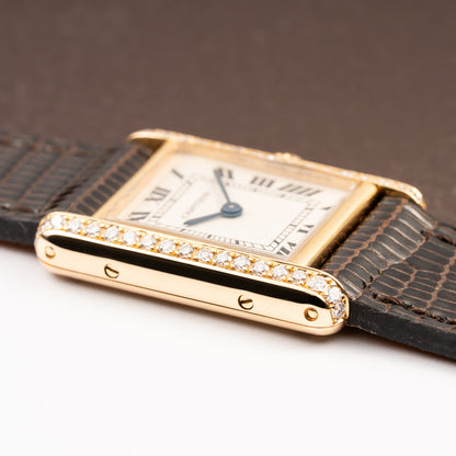 Cartier Tank Louis Factory Diamond Set 18K Yellow Gold Ref 1151 from 1990s
