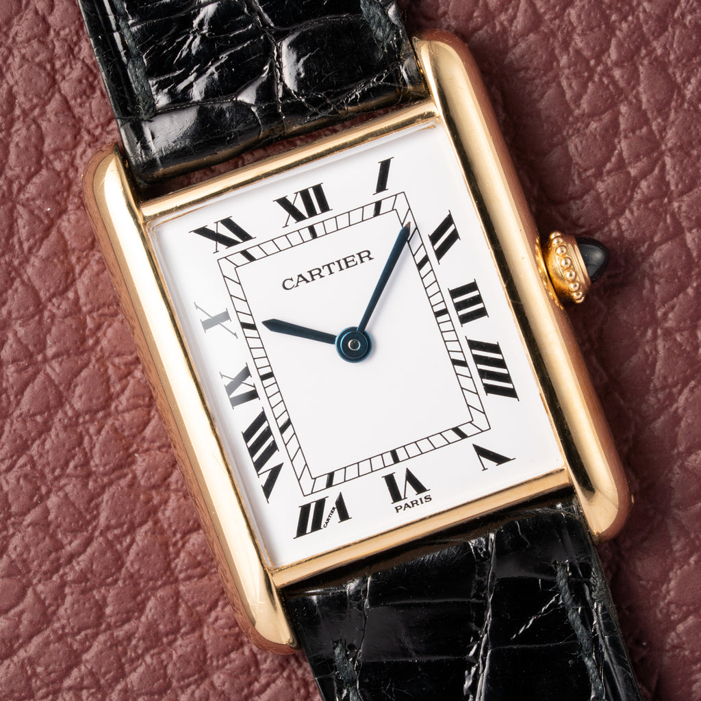 Cartier Tank Louis Paris Dial 18K Ref. 78086 with box and booklets from the 1980s