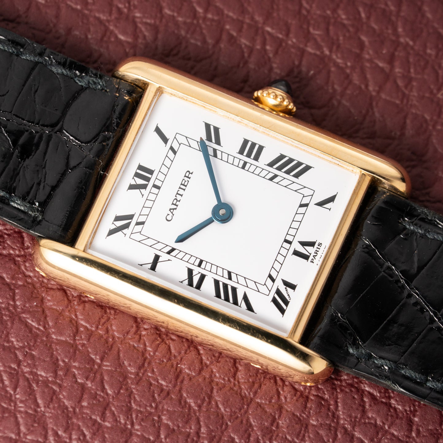 Cartier Tank Louis Paris Dial 18K Ref. 78086 with box and booklets from the 1980s