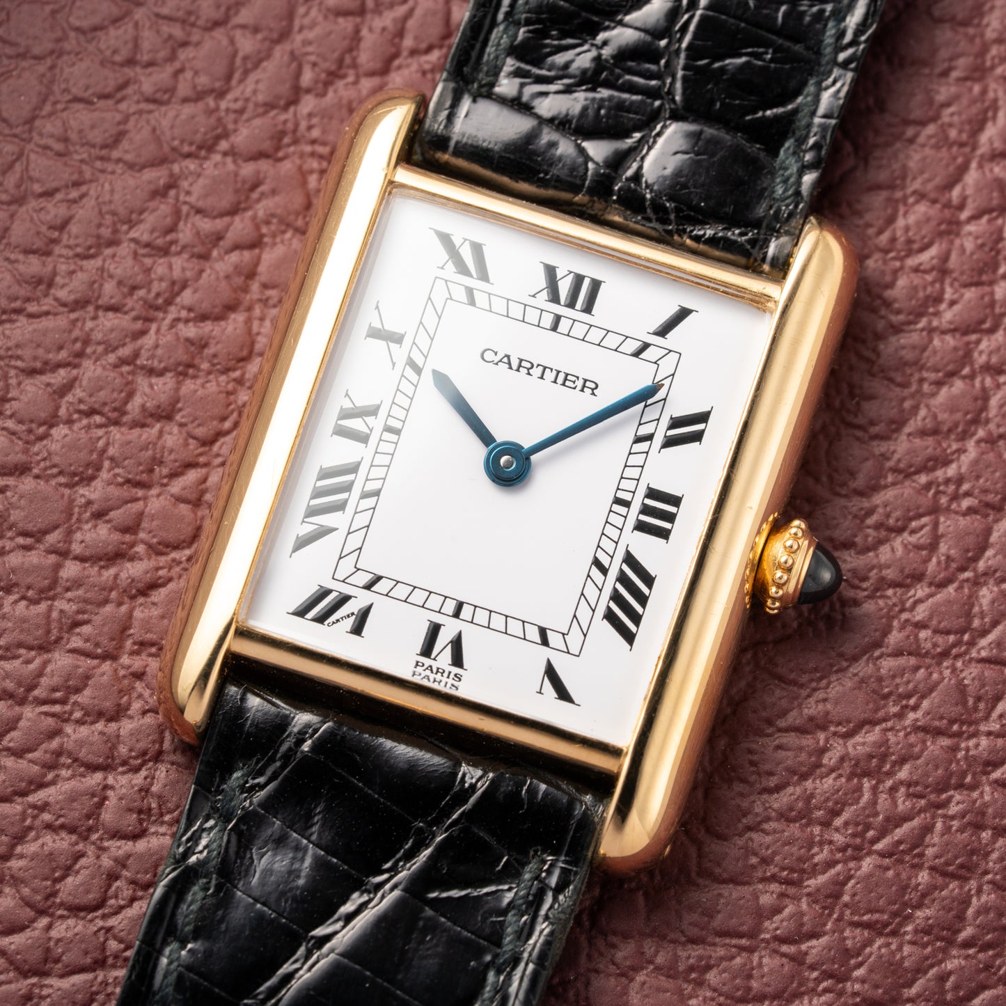 Cartier Tank Louis Paris Dial 18K Ref. 78086 with box and booklets from the 1980s