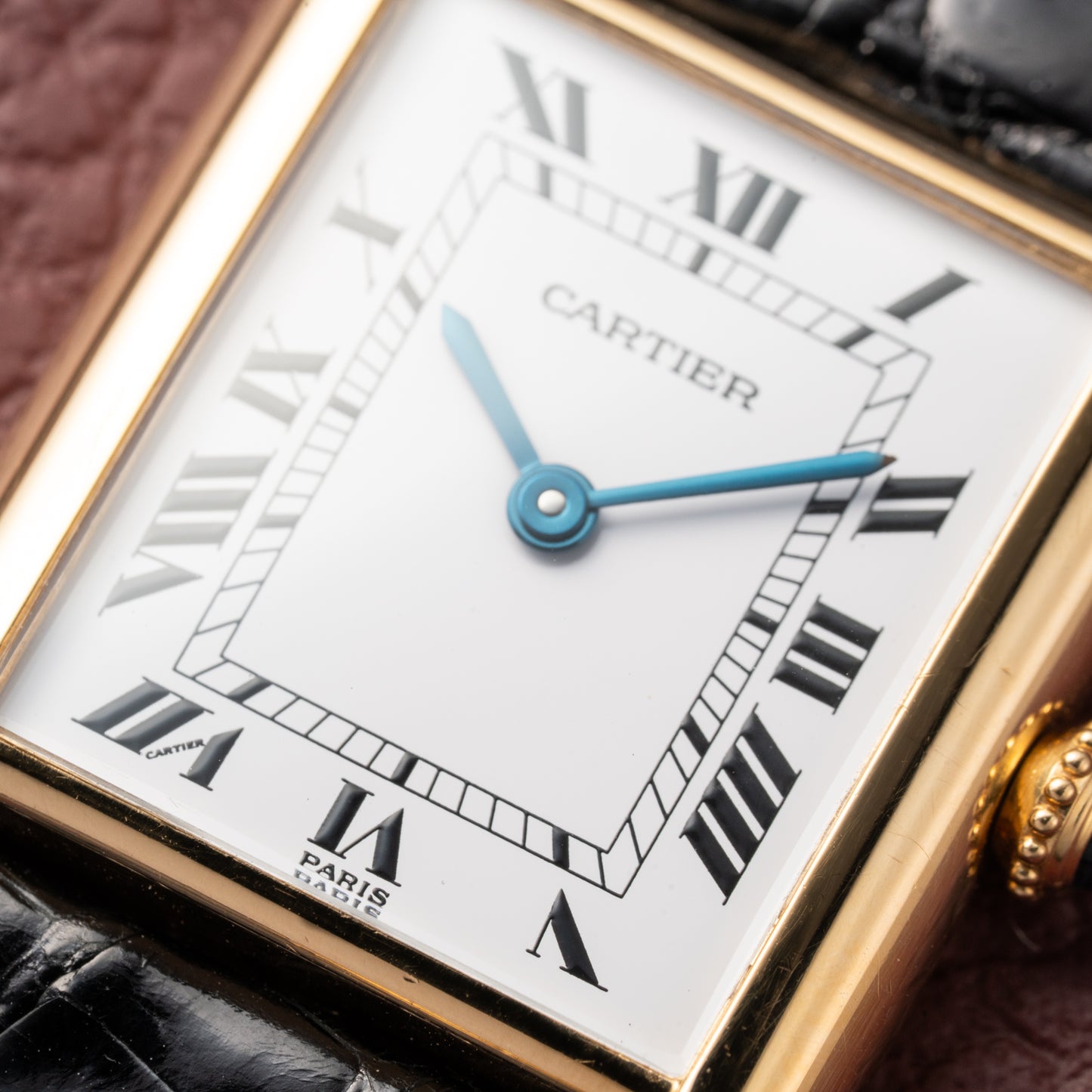 Cartier Tank Louis Paris Dial 18K Ref. 78086 with box and booklets from the 1980s