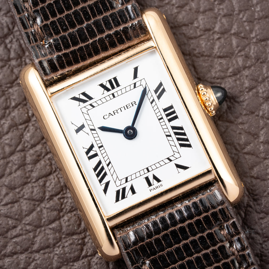 Cartier Tank Louis Paris Dial Full Set 18K Yellow Gold PM Ref 78087 from 1979