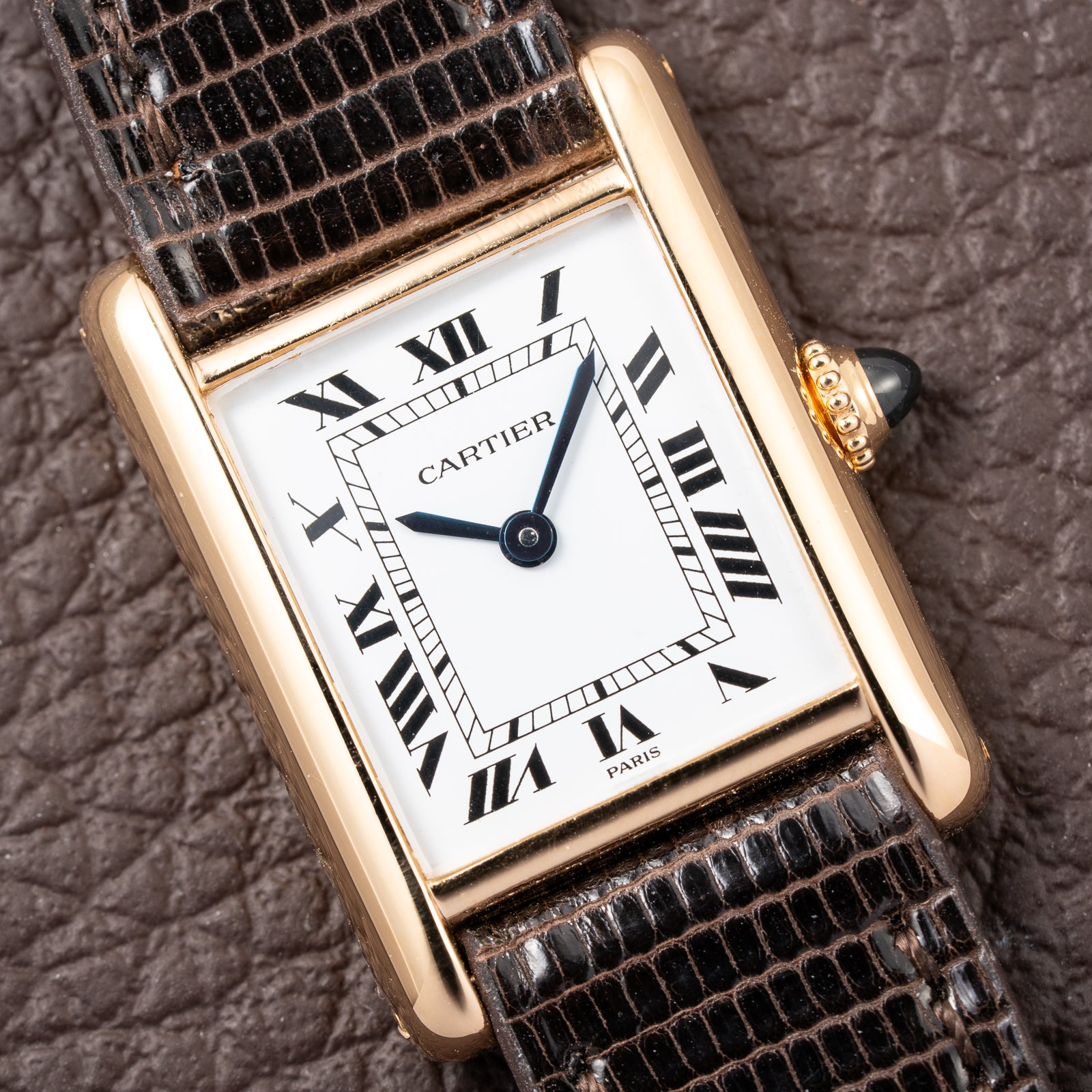 Cartier Tank Louis Paris Dial Full Set 18K Yellow Gold PM Ref 78087 from 1979