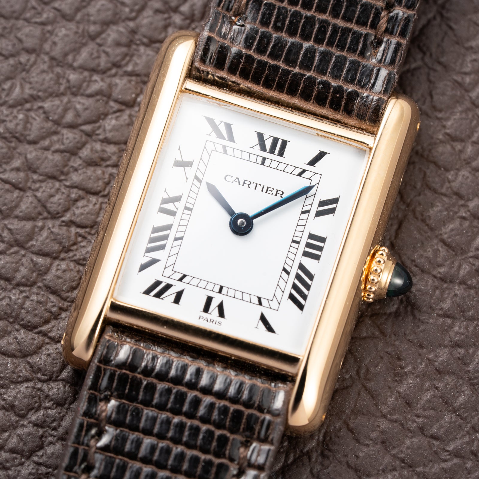 Cartier Tank Louis Paris Dial Full Set 18K Yellow Gold PM Ref 78087 from 1979