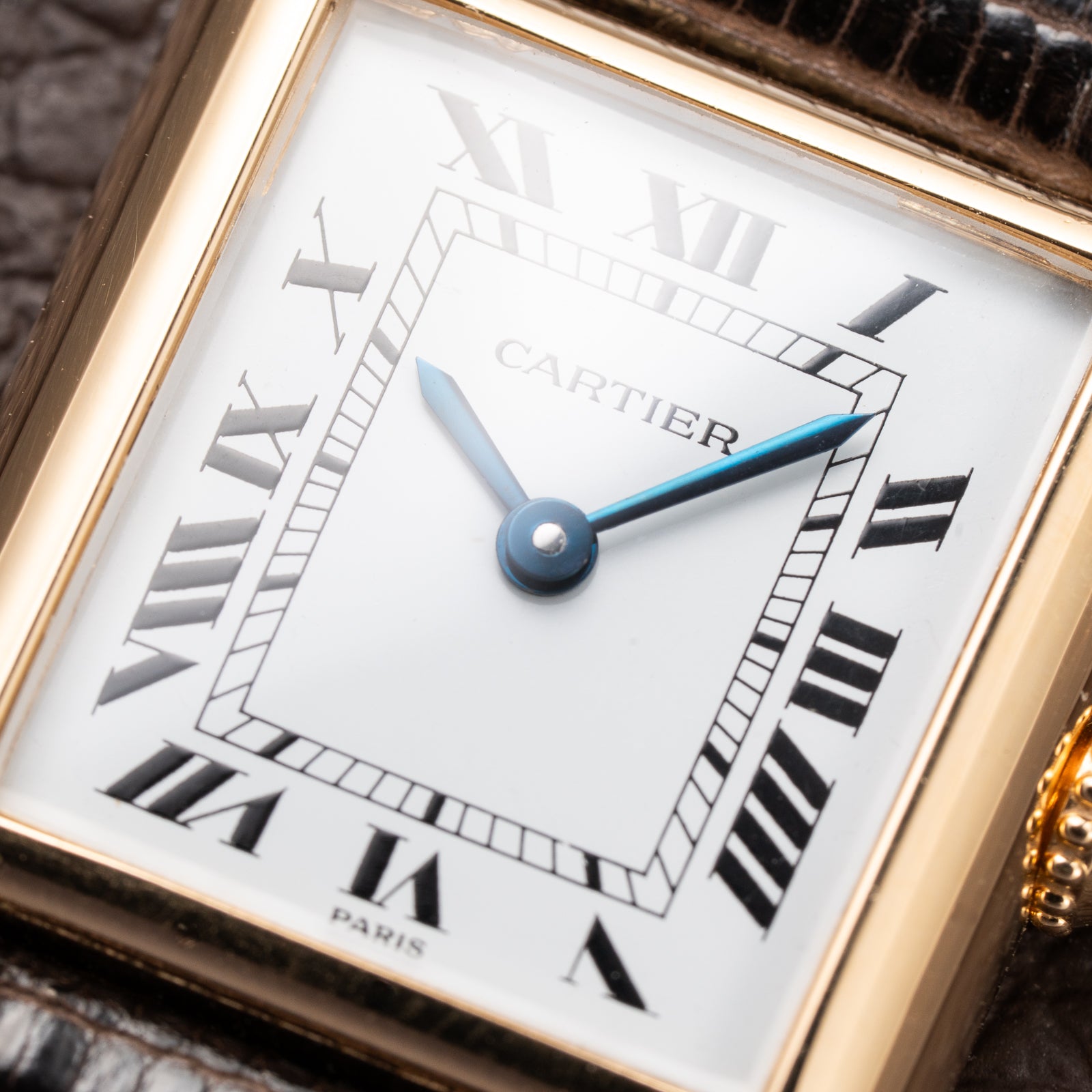 Cartier Tank Louis Paris Dial Full Set 18K Yellow Gold PM Ref 78087 from 1979