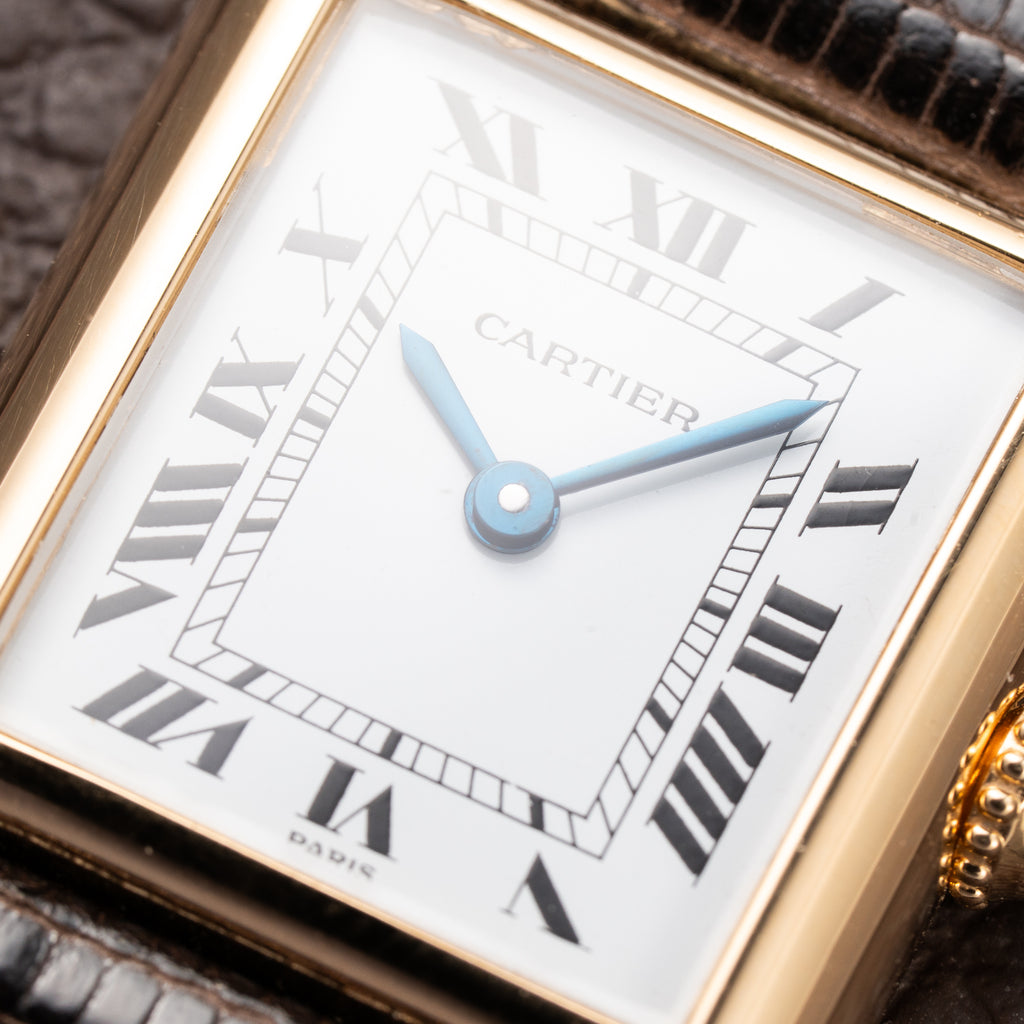 Cartier Tank Louis Paris Dial Full Set 18K Yellow Gold PM Ref 78087 from 1979