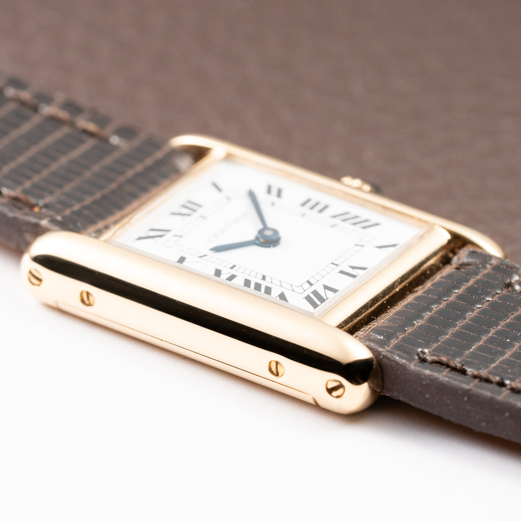 Cartier Tank Louis Paris Dial Full Set 18K Yellow Gold PM Ref 78087 from 1979