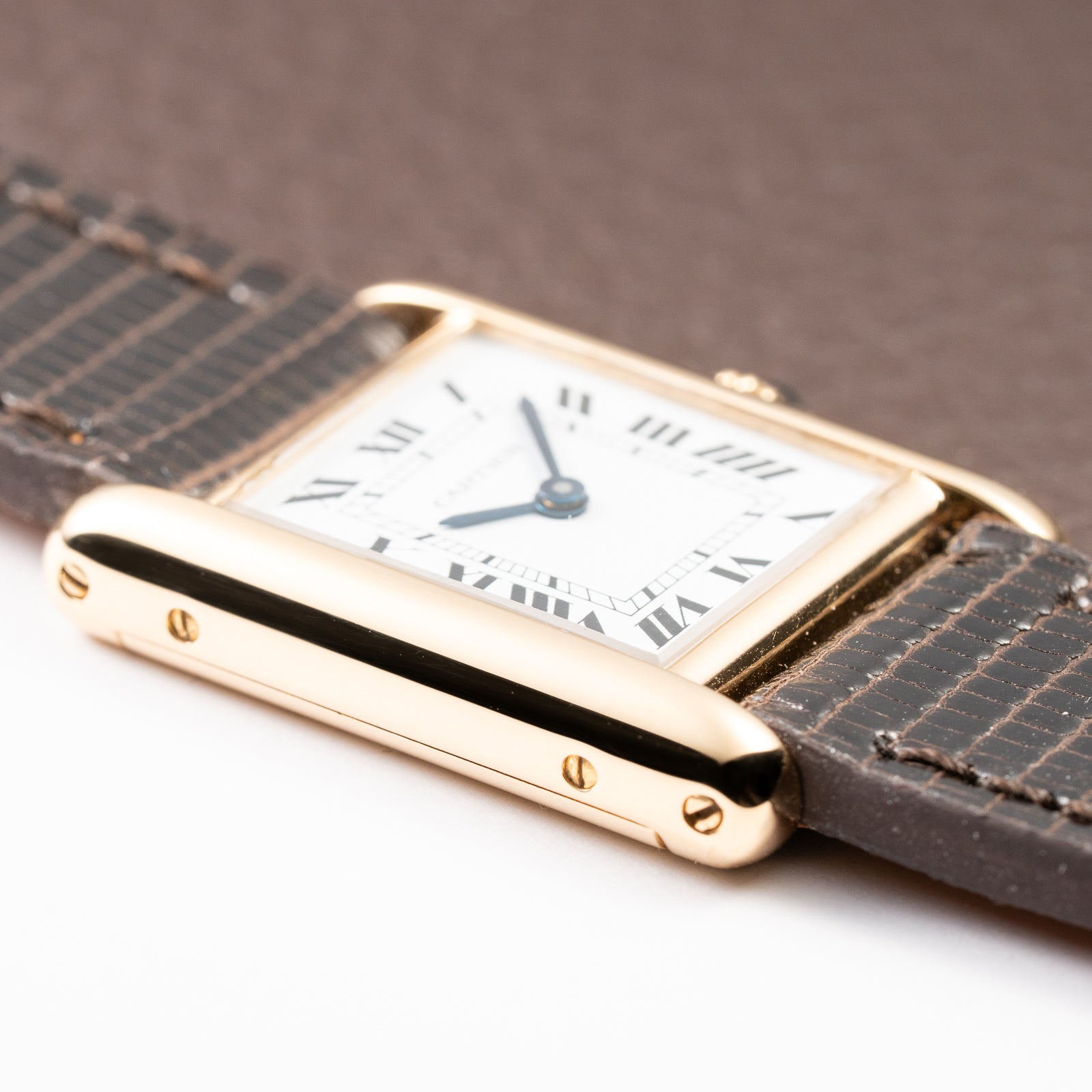 Cartier Tank Louis Paris Dial Full Set 18K Yellow Gold PM Ref 78087 from 1979