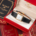 Cartier Tank Louis Paris Dial 18K Yellow Gold PM Ref 78087 from 1980s