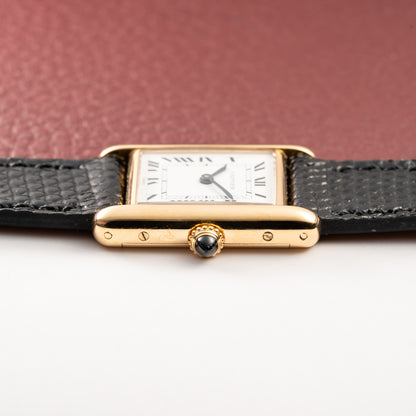 Cartier Tank Louis Paris Dial 18K Yellow Gold PM Ref 78087 from 1980s