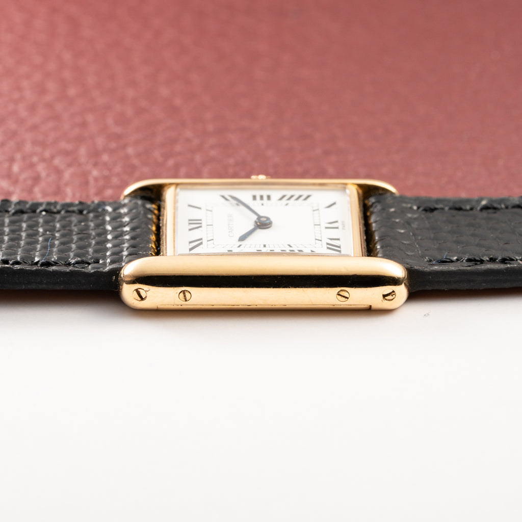 Cartier Tank Louis Paris Dial 18K Yellow Gold PM Ref 78087 from 1980s