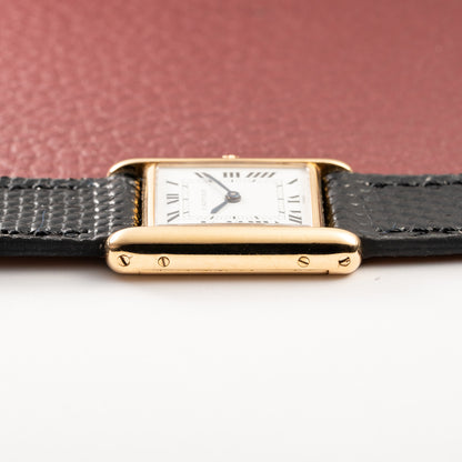 Cartier Tank Louis Paris Dial 18K Yellow Gold PM Ref 78087 from 1980s