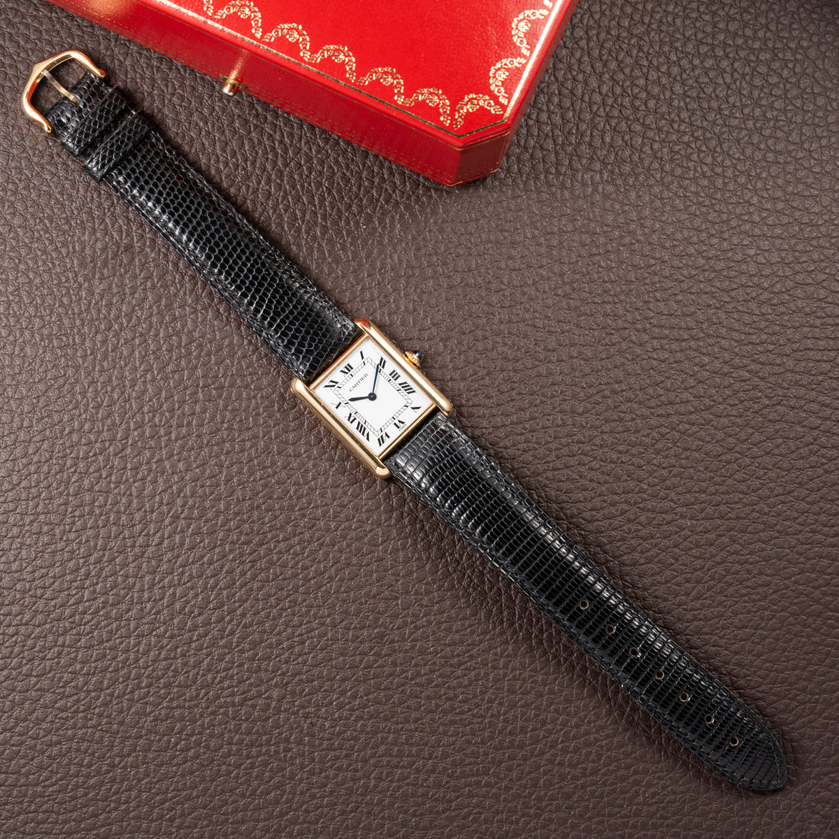 Cartier Tank Louis 'Paris' Dial 18K Yellow Gold GM Ref. 78086 From 1980s