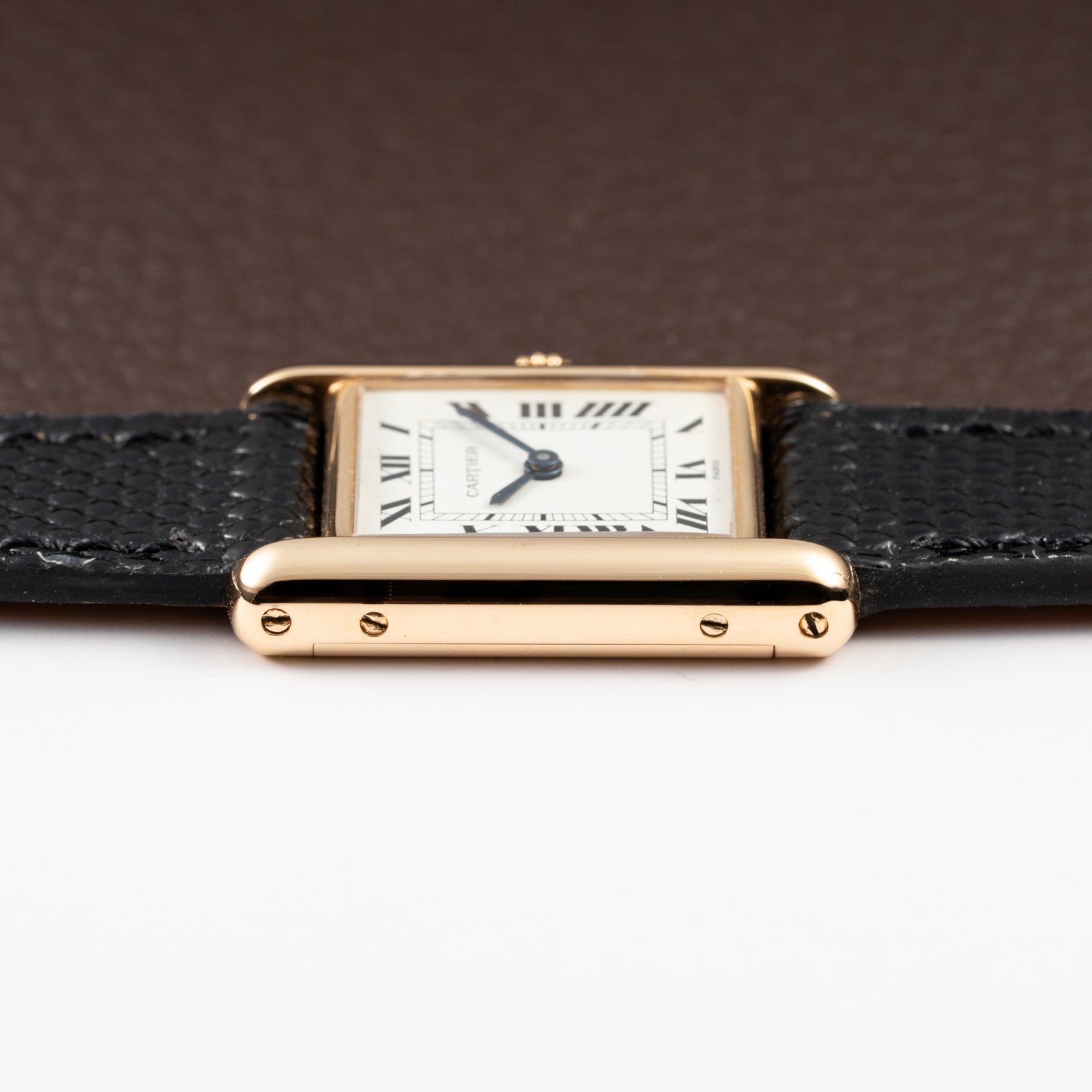 Cartier Tank Louis Paris Dial 18K Yellow Gold PM Ref 78087 from 1980s