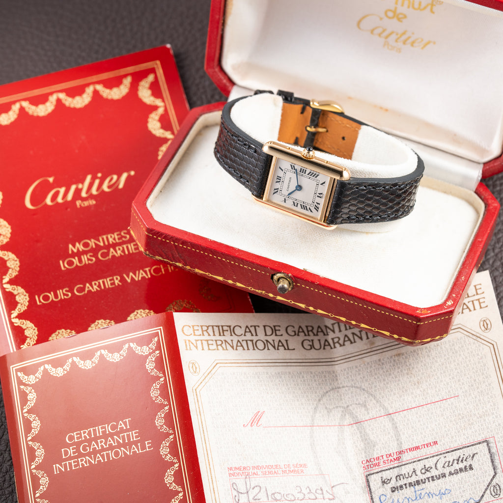 Cartier Tank Louis 18K Yellow Gold PM Full Set Ref. M2100 from 1993