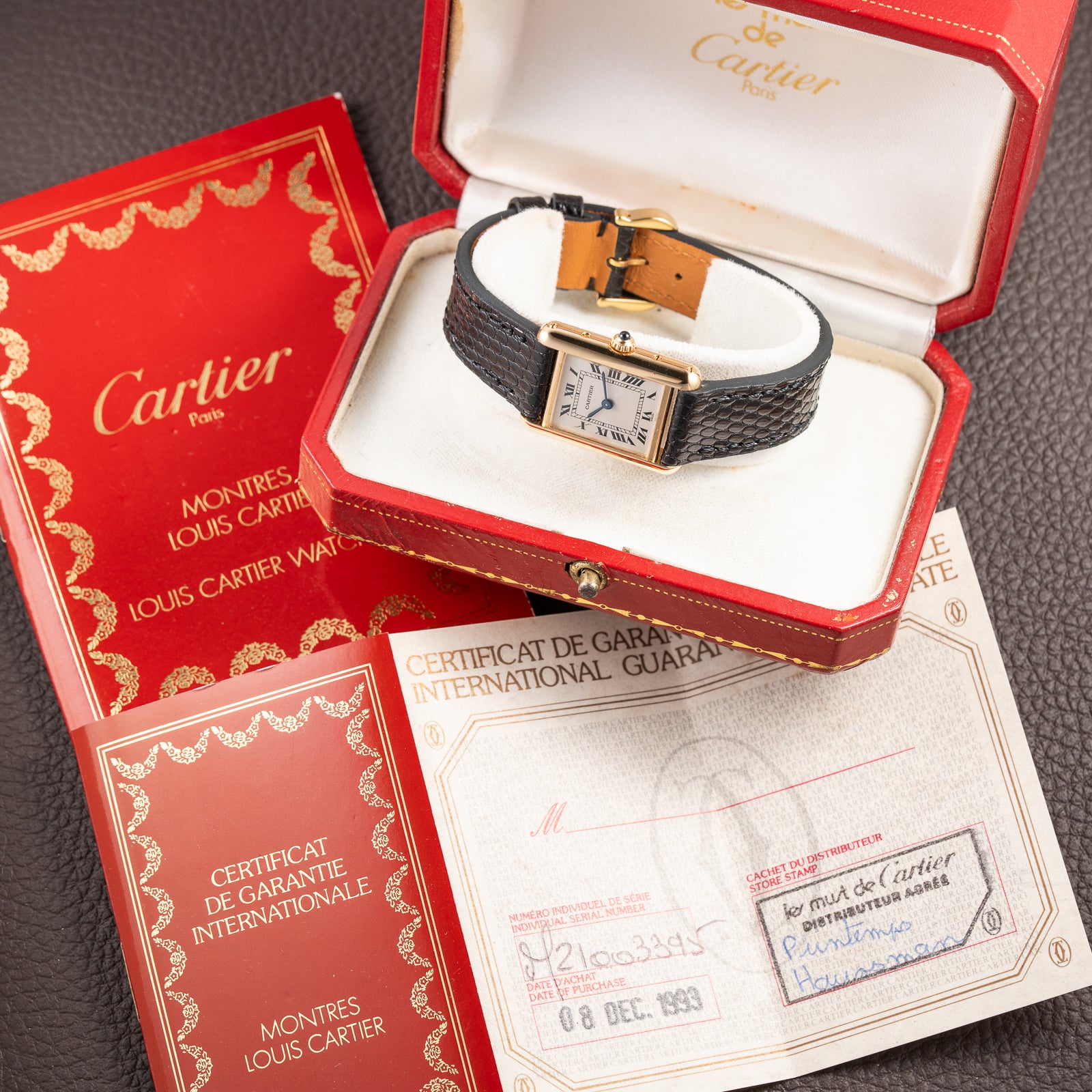 Cartier Tank Louis 18K Yellow Gold PM Full Set Ref. M2100 from 1993