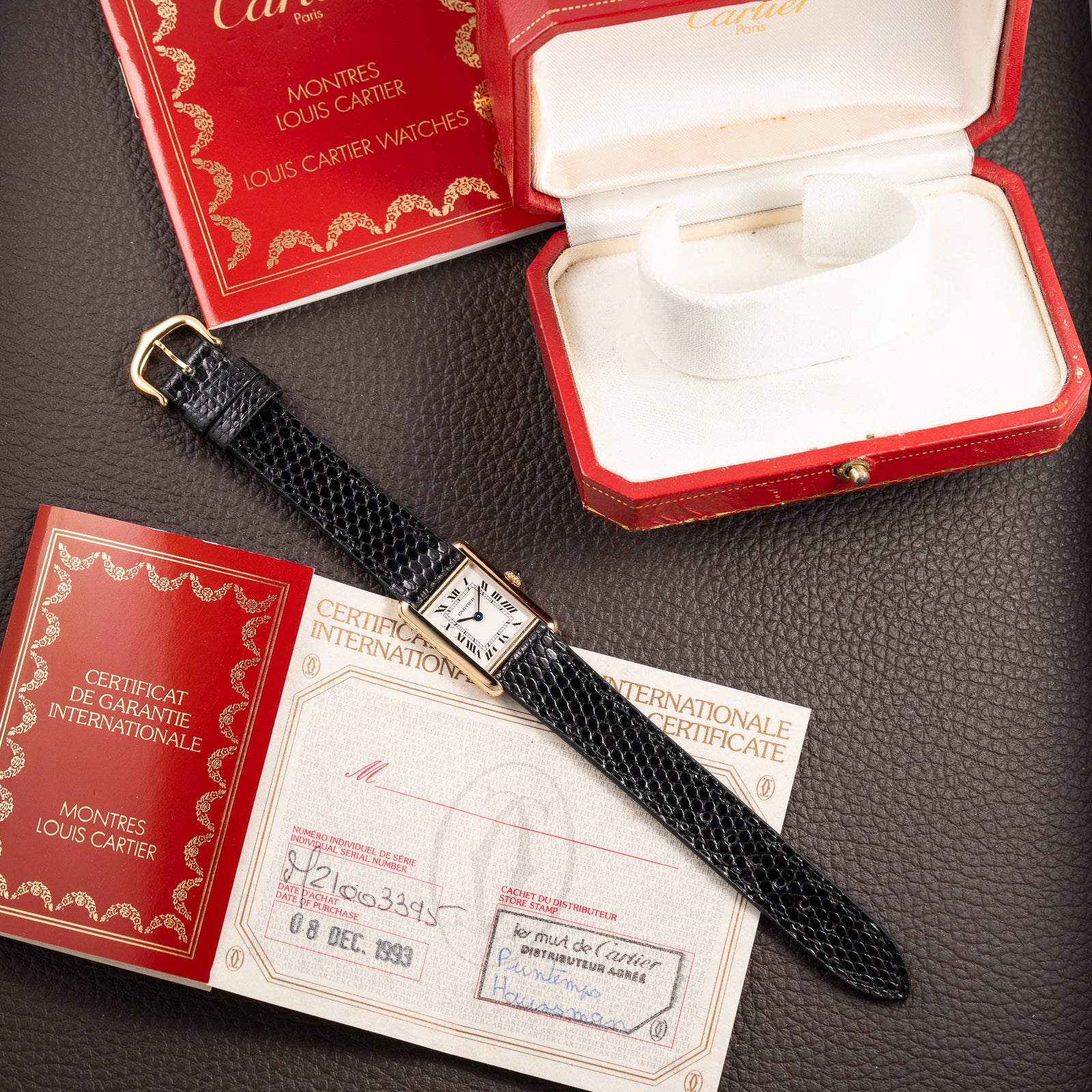 Cartier Tank Louis 18K Yellow Gold PM Full Set Ref. M2100 from 1993