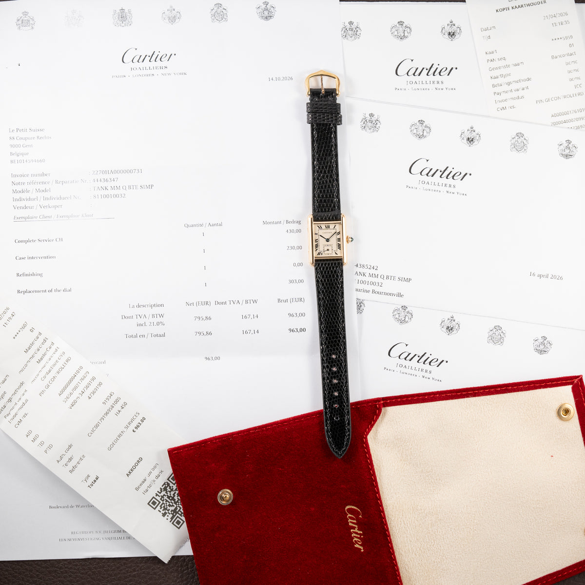Cartier Tank Louis Petite Seconde 18K Yellow Gold Cartier Service 2026 Ref. 8110