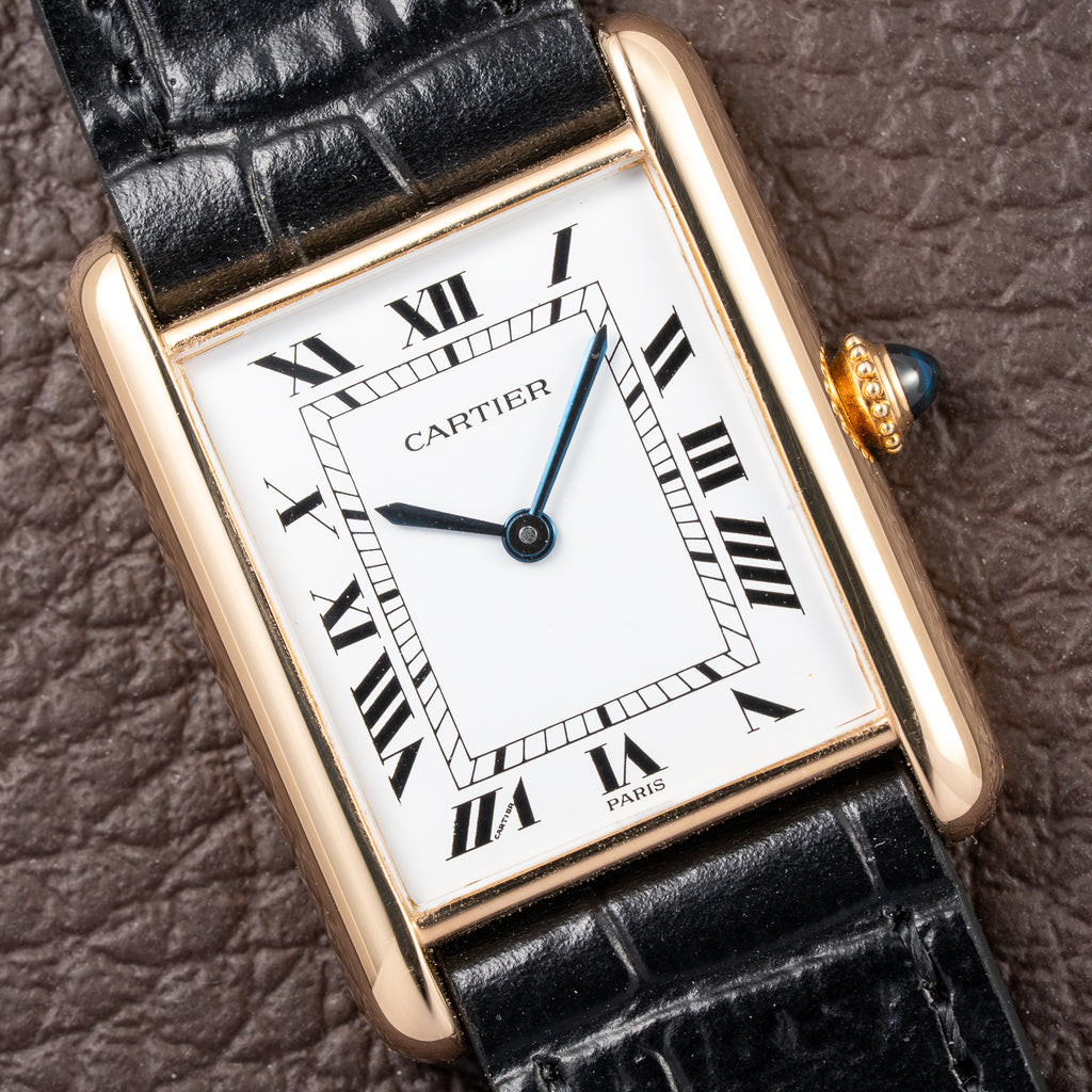 Cartier Tank Louis Paris Dial 18K Yellow Gold GM LM Ref. 78086 from 1970s