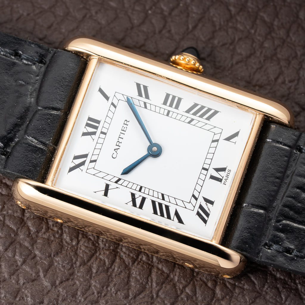 Cartier Tank Louis Paris Dial 18K Yellow Gold GM LM Ref. 78086 from 1970s