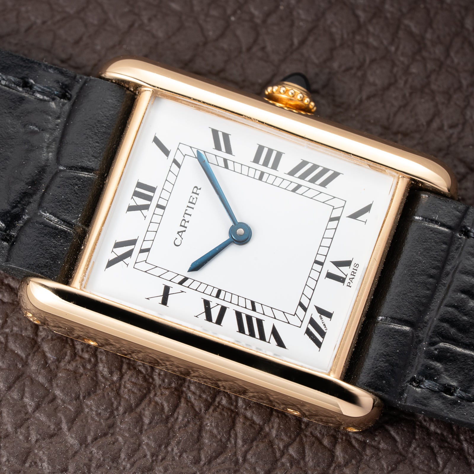 Cartier Tank Louis Paris Dial 18K Yellow Gold GM LM Ref. 78086 from 1970s
