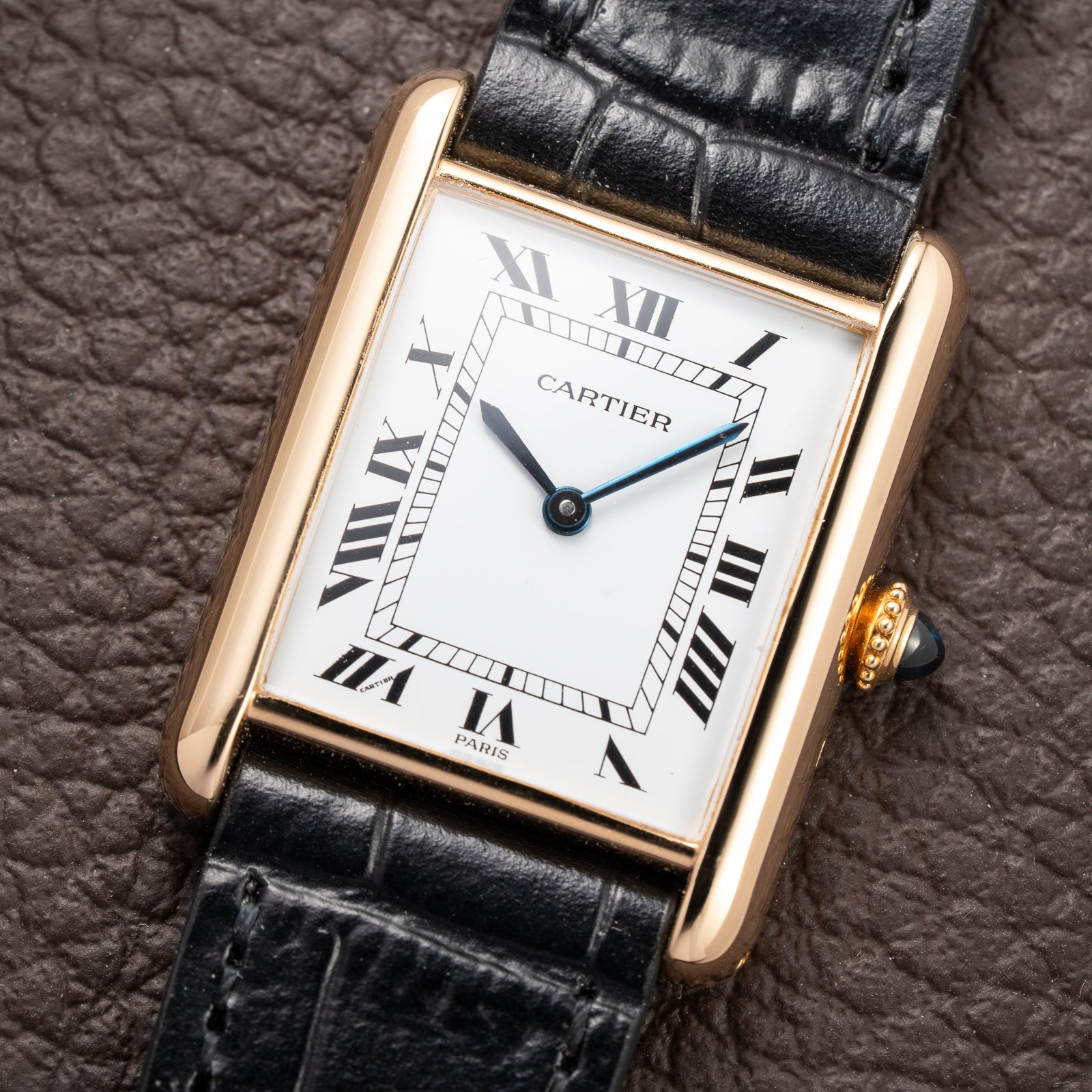 Cartier Tank Louis Paris Dial 18K Yellow Gold GM LM Ref. 78086 from 1970s
