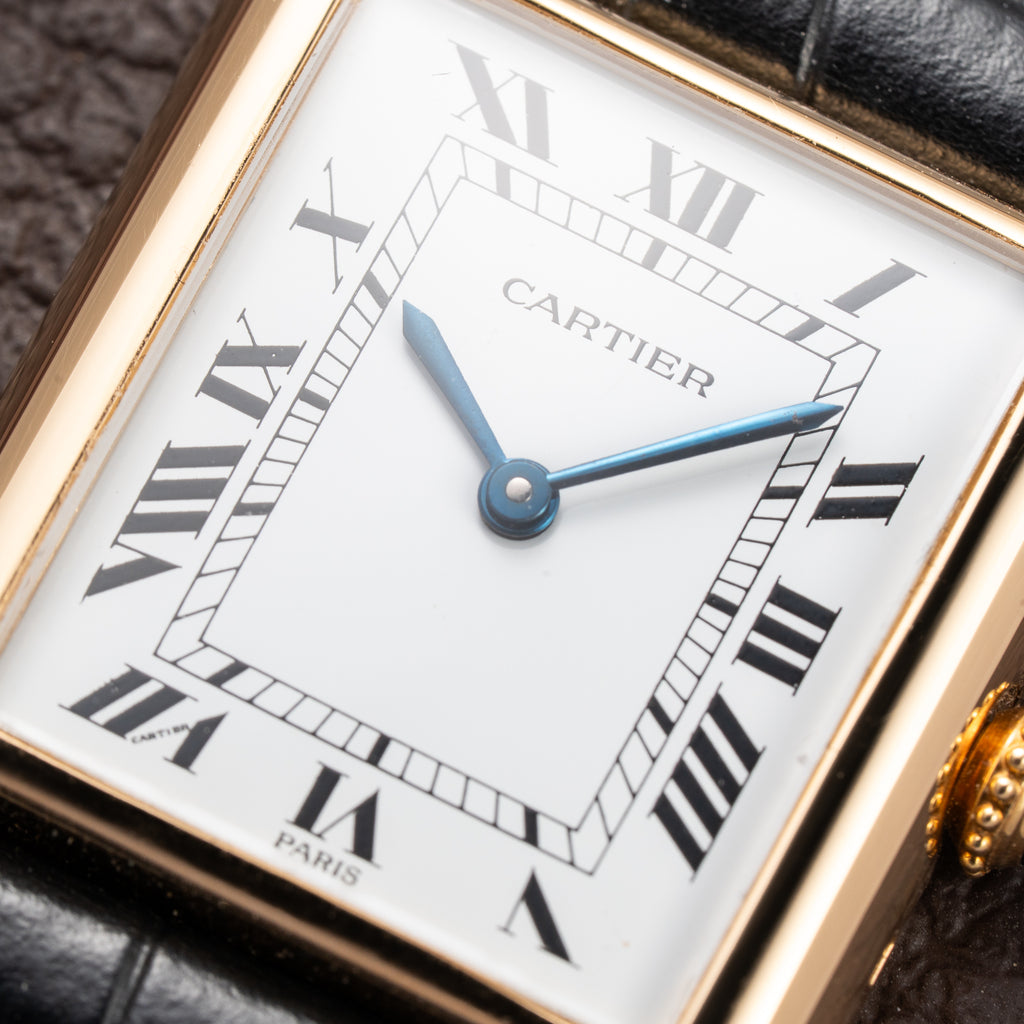 Cartier Tank Louis Paris Dial 18K Yellow Gold GM LM Ref. 78086 from 1970s