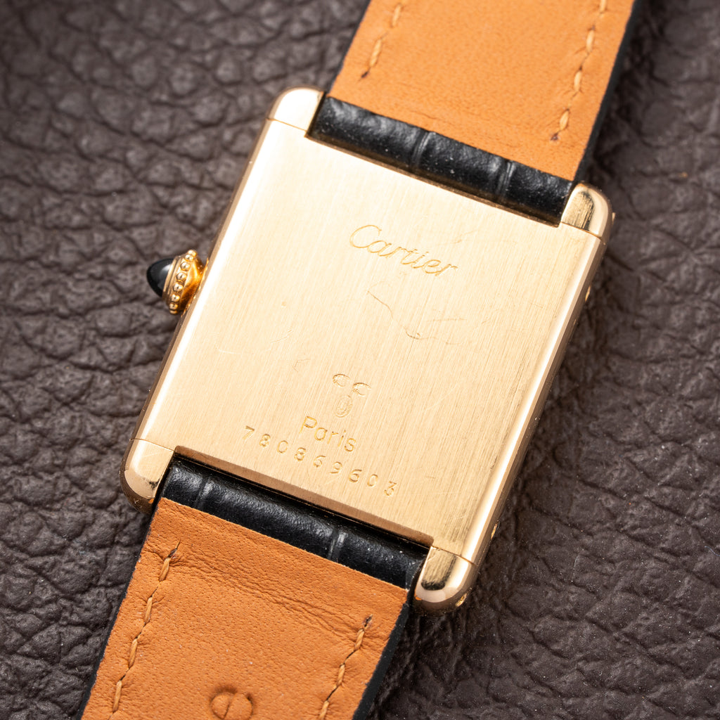 Cartier Tank Louis Paris Dial 18K Yellow Gold GM LM Ref. 78086 from 1970s