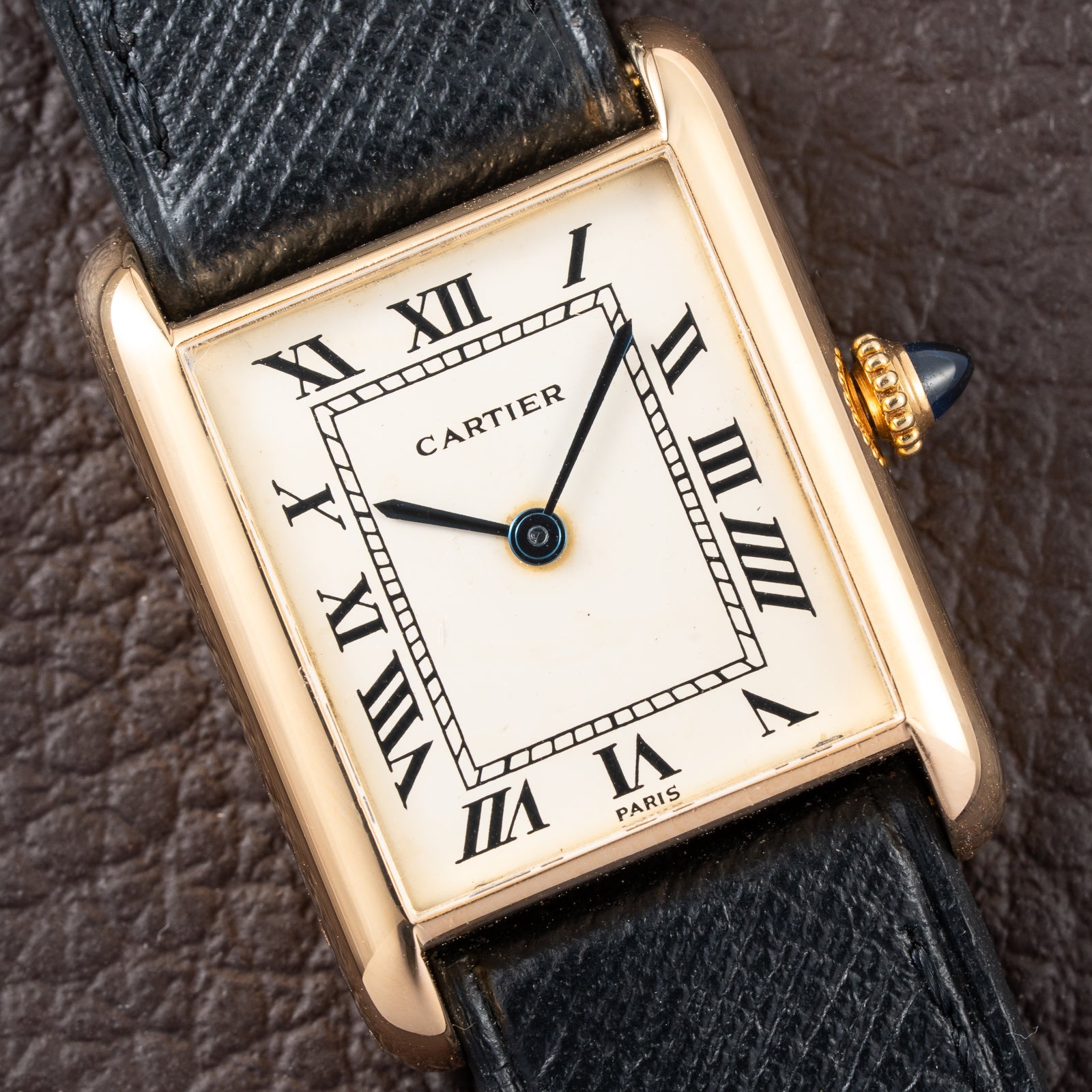 Cartier Tank Louis "Paris" Automatic 18K Yellow Gold "Early Flatback" Chubby Ref. 17002 Circa 1973