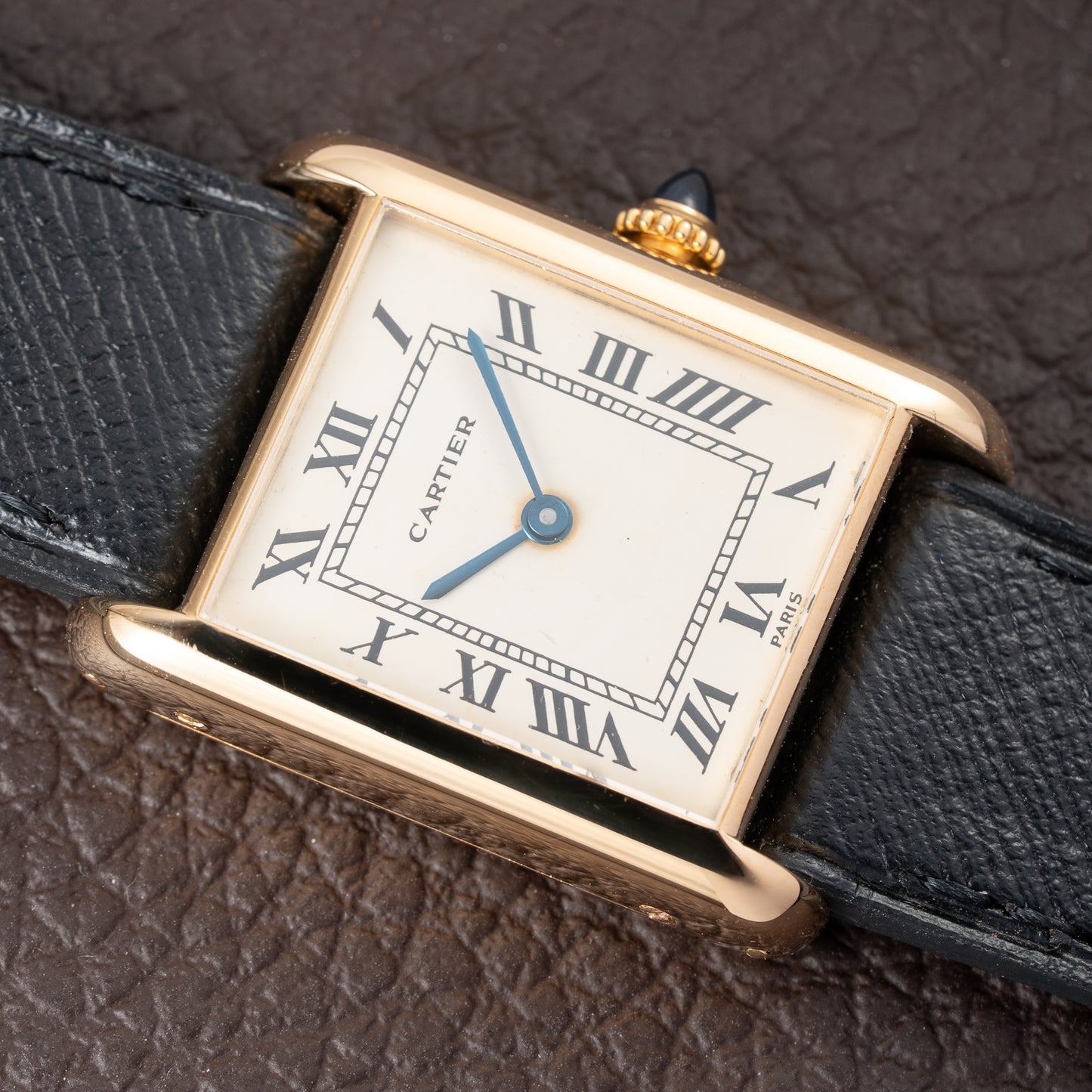 Cartier Tank Louis "Paris" Automatic 18K Yellow Gold "Early Flatback" Chubby Ref. 17002 Circa 1973