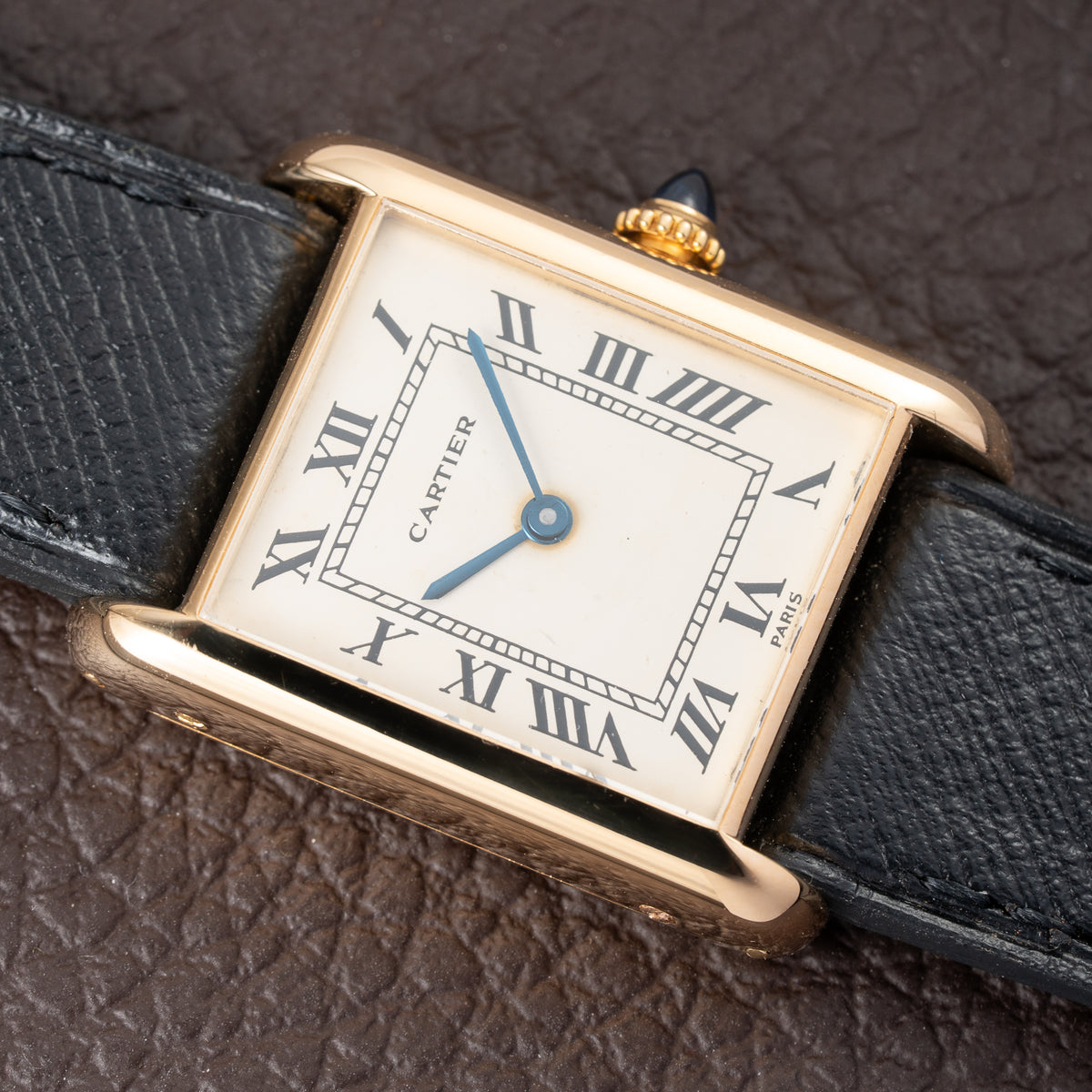 Cartier Tank Louis "Paris" Automatic 18K Yellow Gold "Early Flatback" Chubby Ref. 17002 Circa 1973