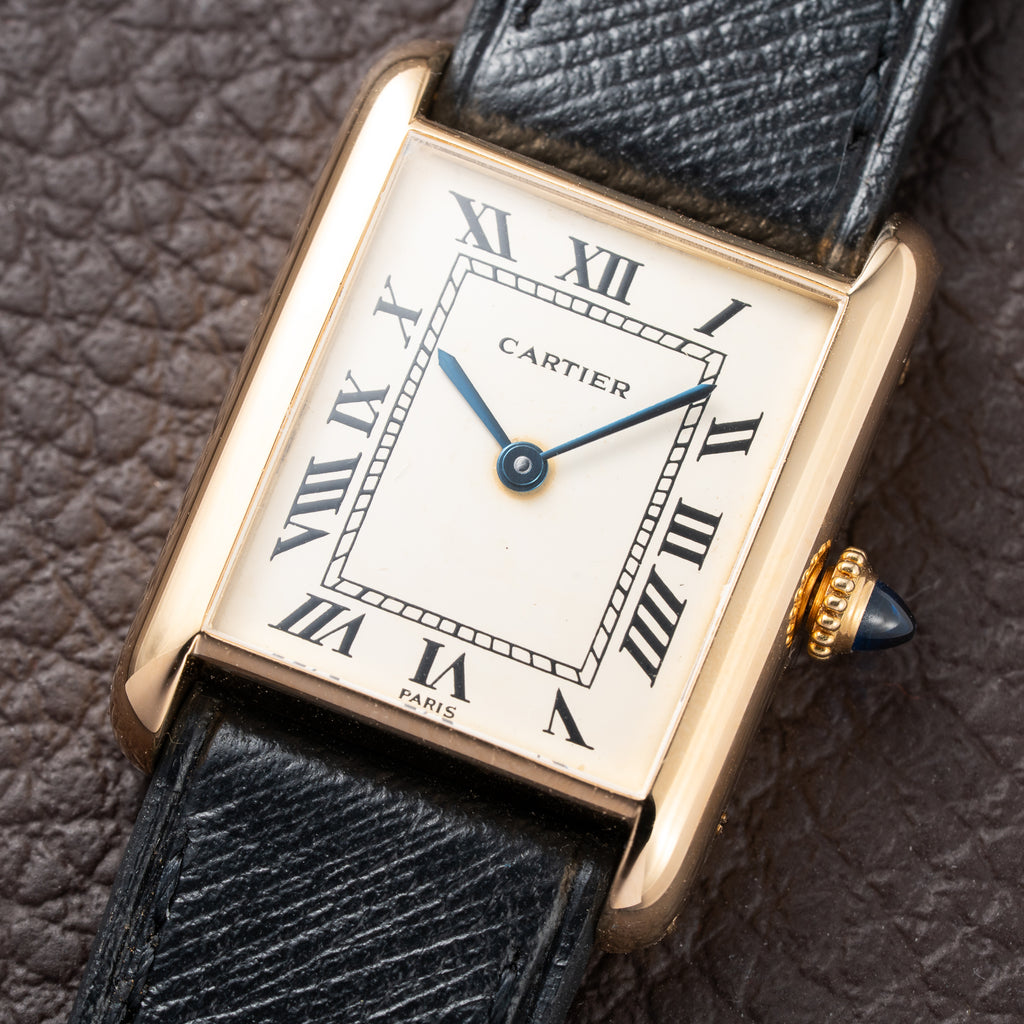 Cartier Tank Louis "Paris" Automatic 18K Yellow Gold "Early Flatback" Chubby Ref. 17002 Circa 1973