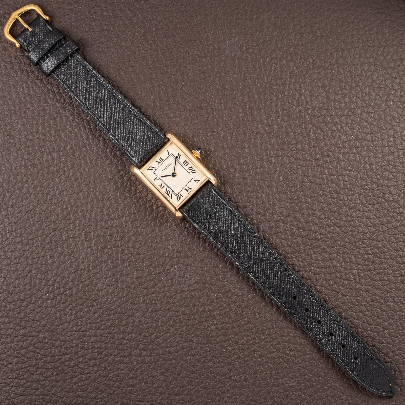 Cartier Tank Louis "Paris" Automatic 18K Yellow Gold "Early Flatback" Chubby Ref. 17002 Circa 1973