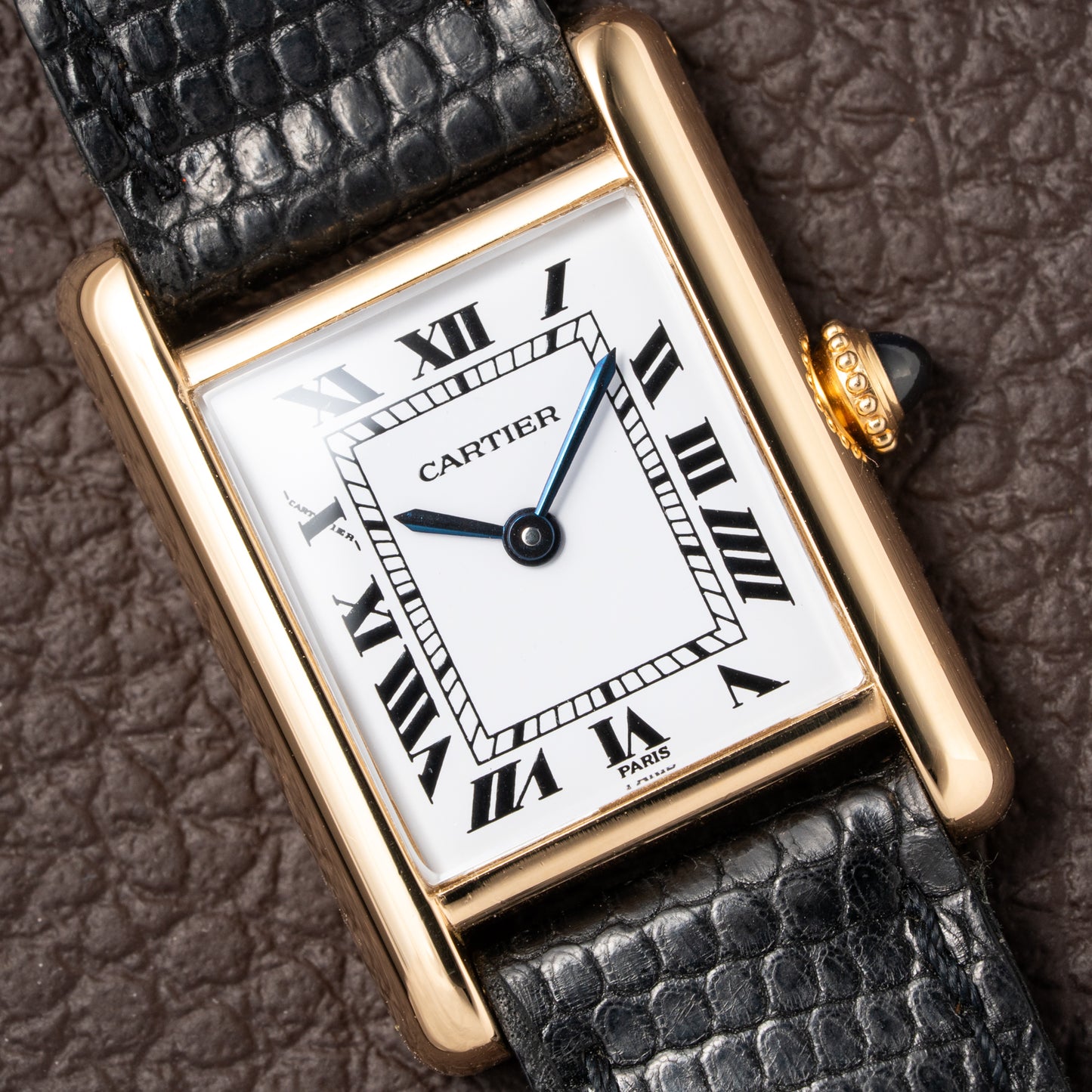 Cartier Tank Louis 'Paris' Dial 18K Yellow Gold PM Ref 78087 from 1970s