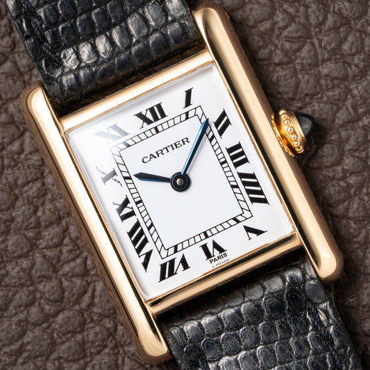 Cartier Tank Louis 'Paris' Dial 18K Yellow Gold PM Ref 78087 from 1970s