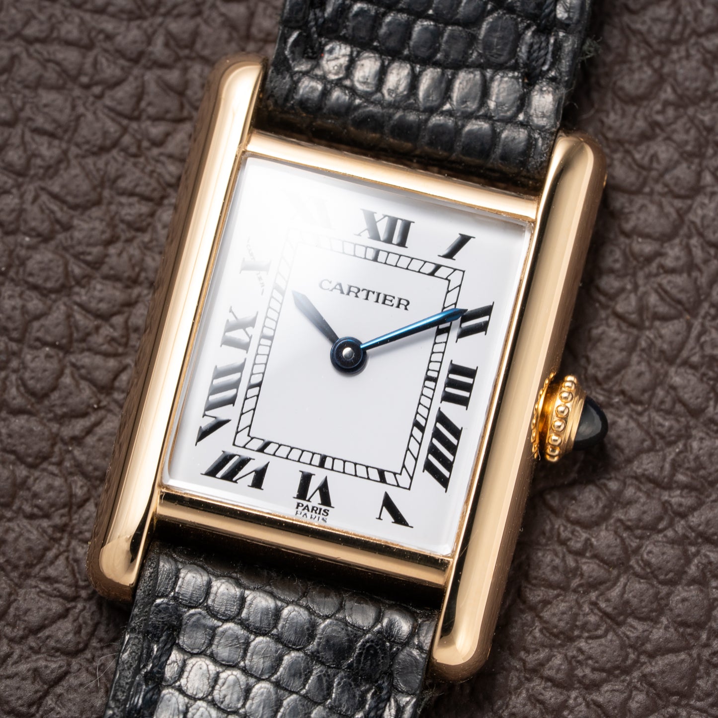 Cartier Tank Louis 'Paris' Dial 18K Yellow Gold PM Ref 78087 from 1970s