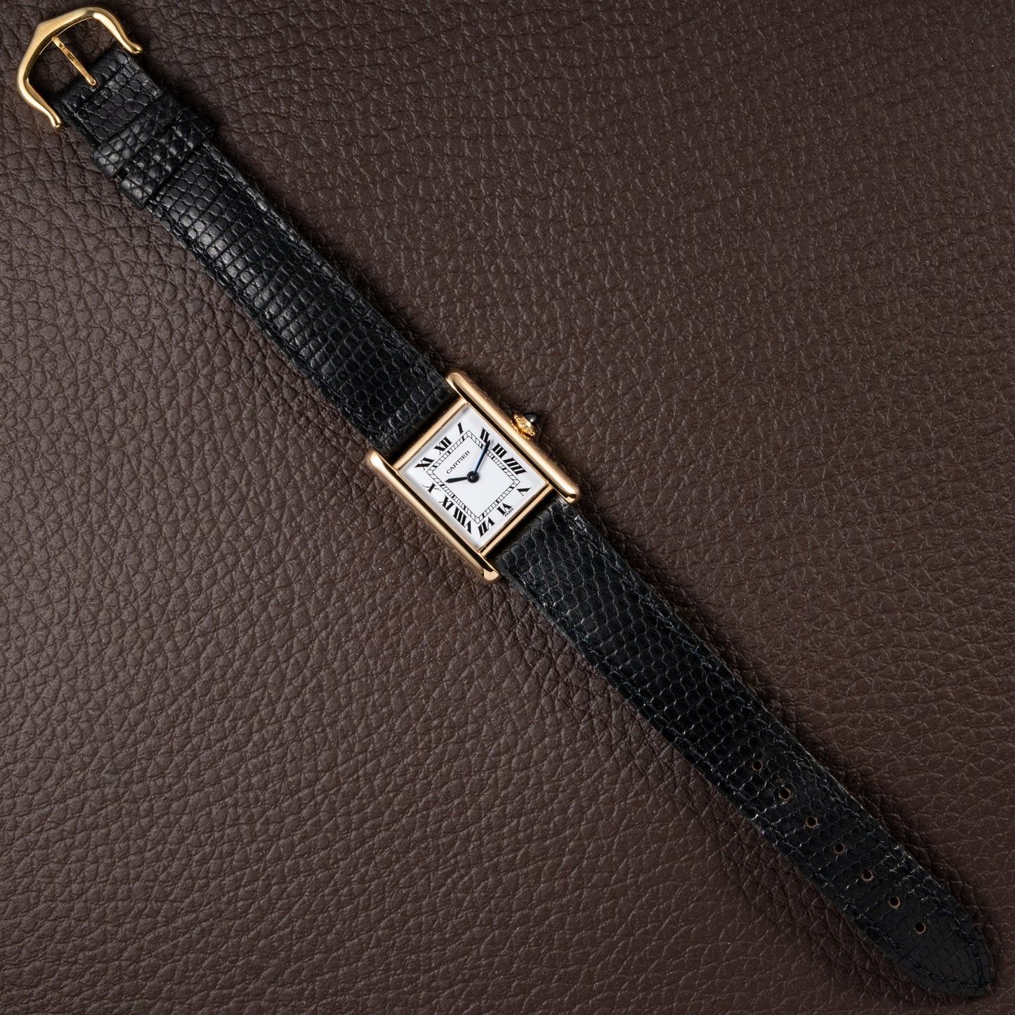 Cartier Tank Louis 'Paris' Dial 18K Yellow Gold PM Ref 78087 from 1970s
