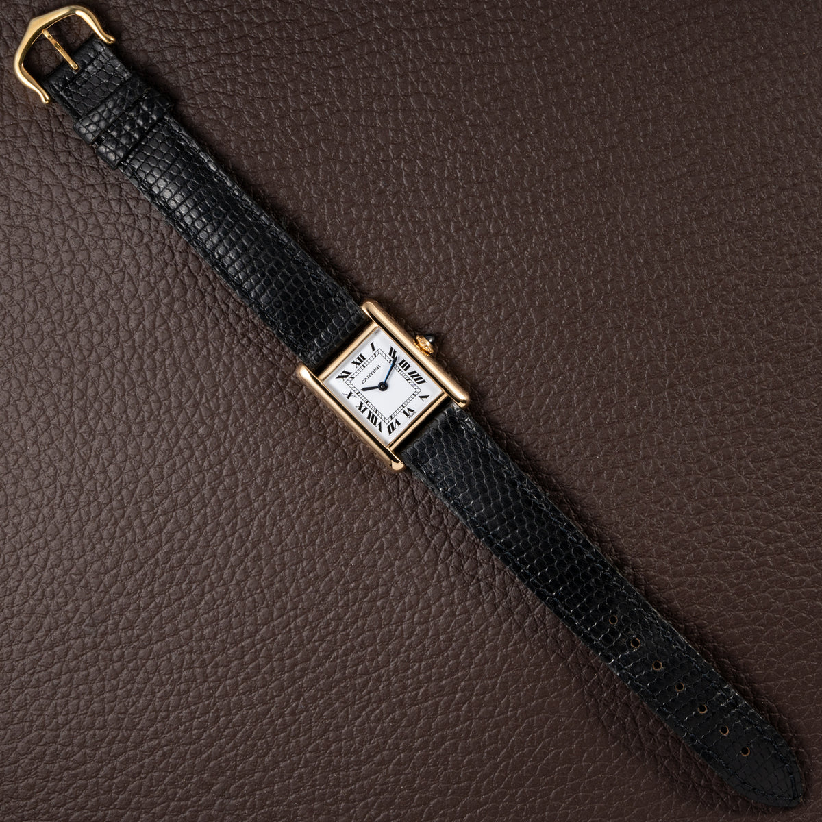 Cartier Tank Louis 'Paris' Dial 18K Yellow Gold PM Ref 78087 from 1970s