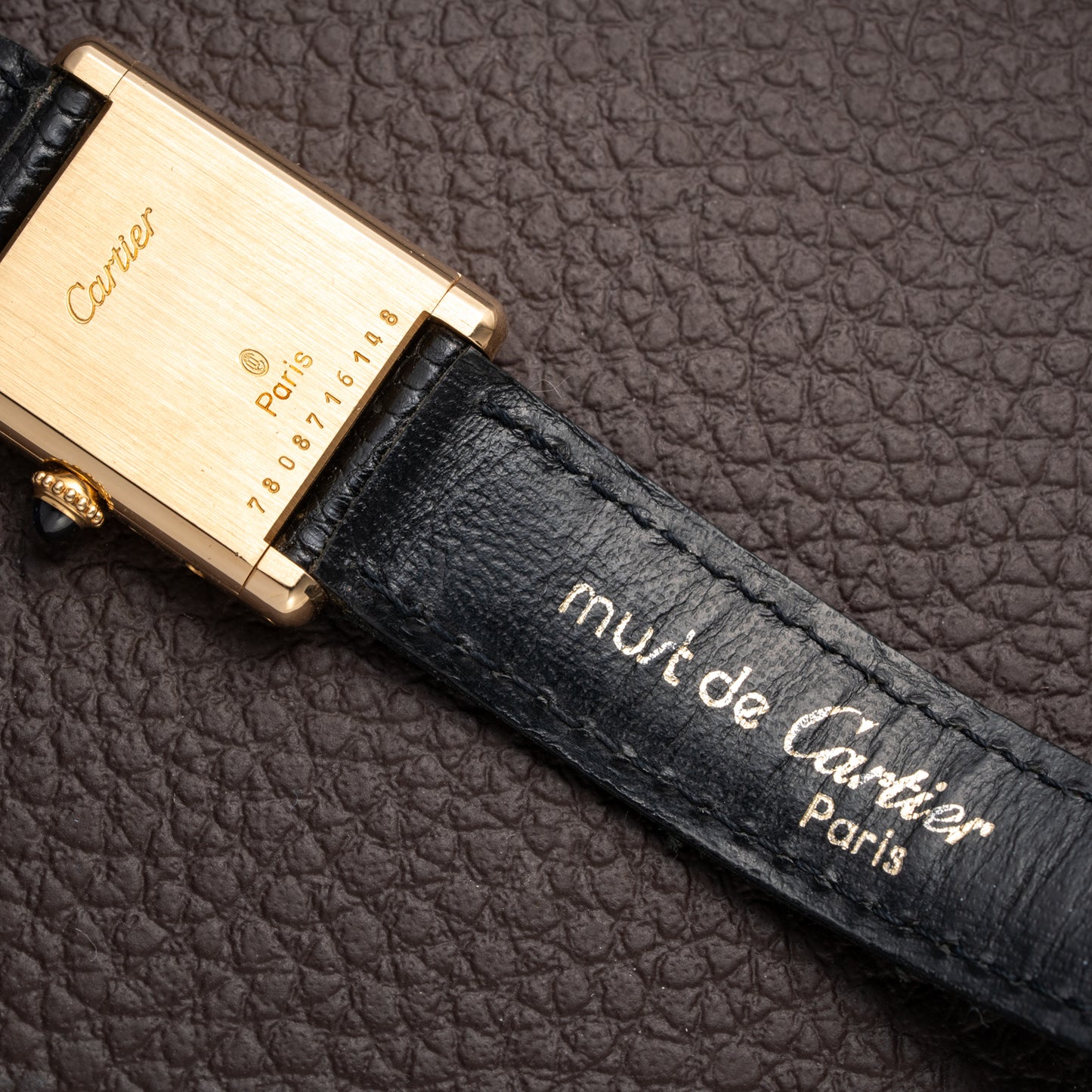 Cartier Tank Louis 'Paris' Dial 18K Yellow Gold PM Ref 78087 from 1970s