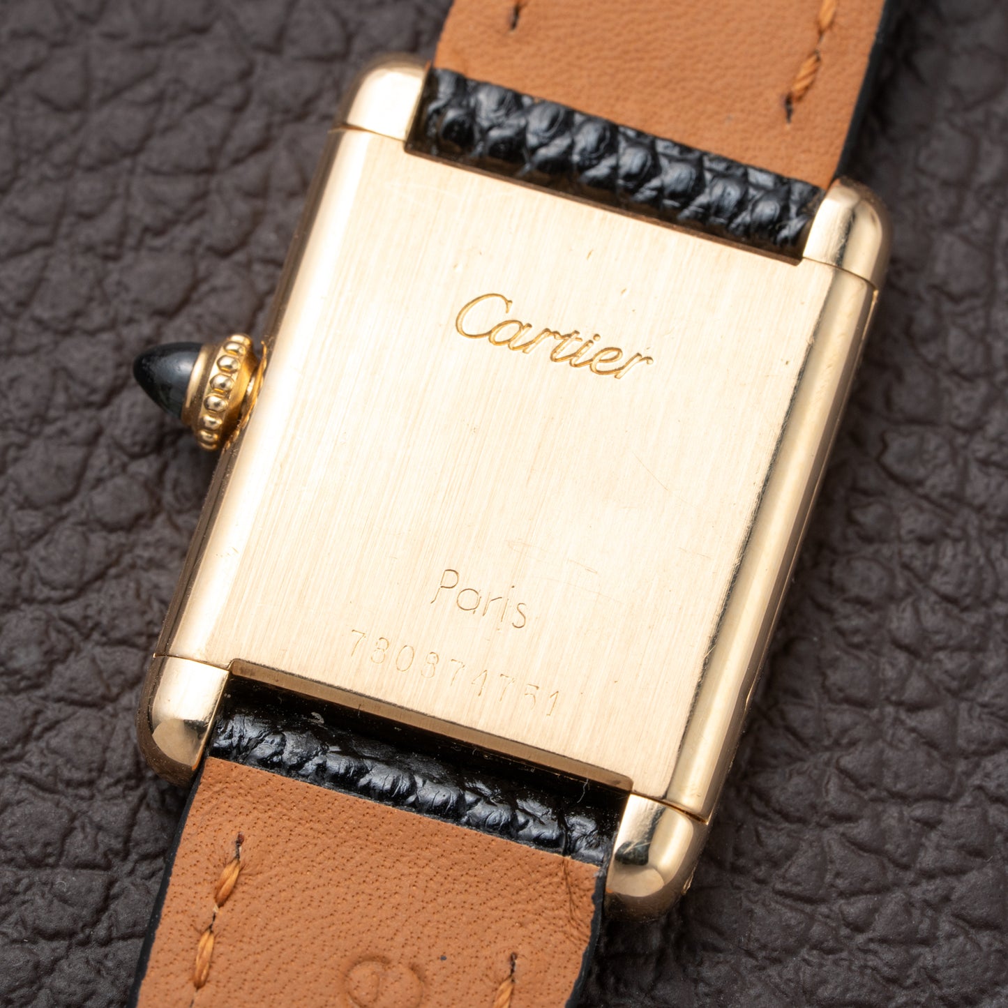 Cartier Tank Louis Paris Dial 18K Yellow Gold PM Ref 78087 from 1980s