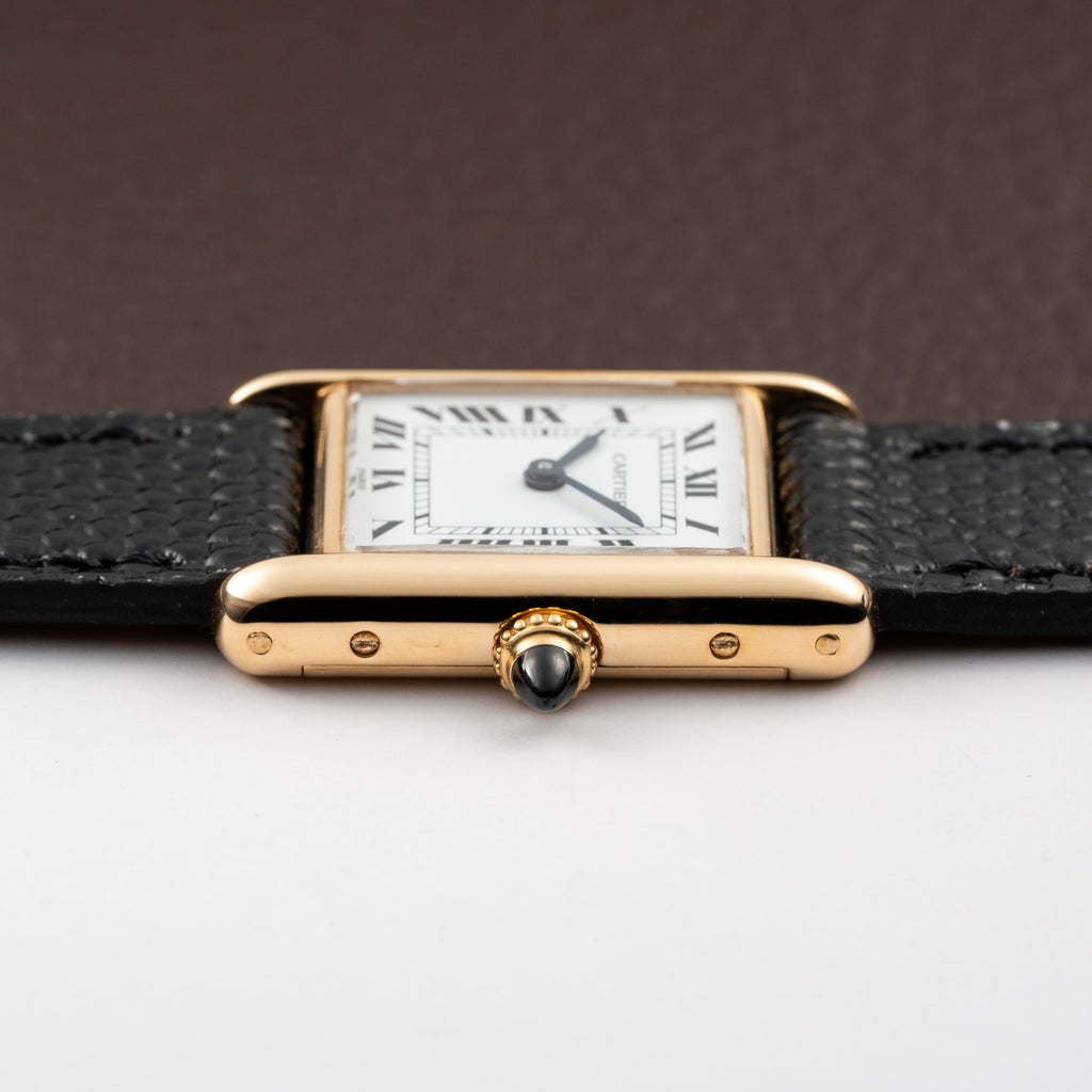 Cartier Tank Louis Paris Dial 18K Yellow Gold PM Ref 78087 from 1980s