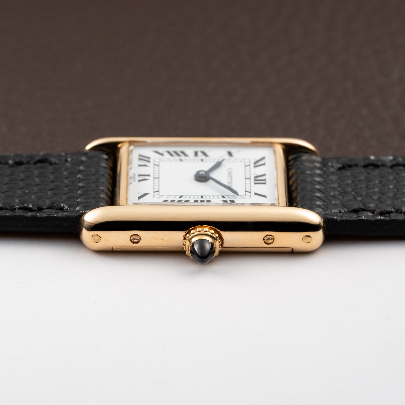 Cartier Tank Louis Paris Dial 18K Yellow Gold PM Ref 78087 from 1980s