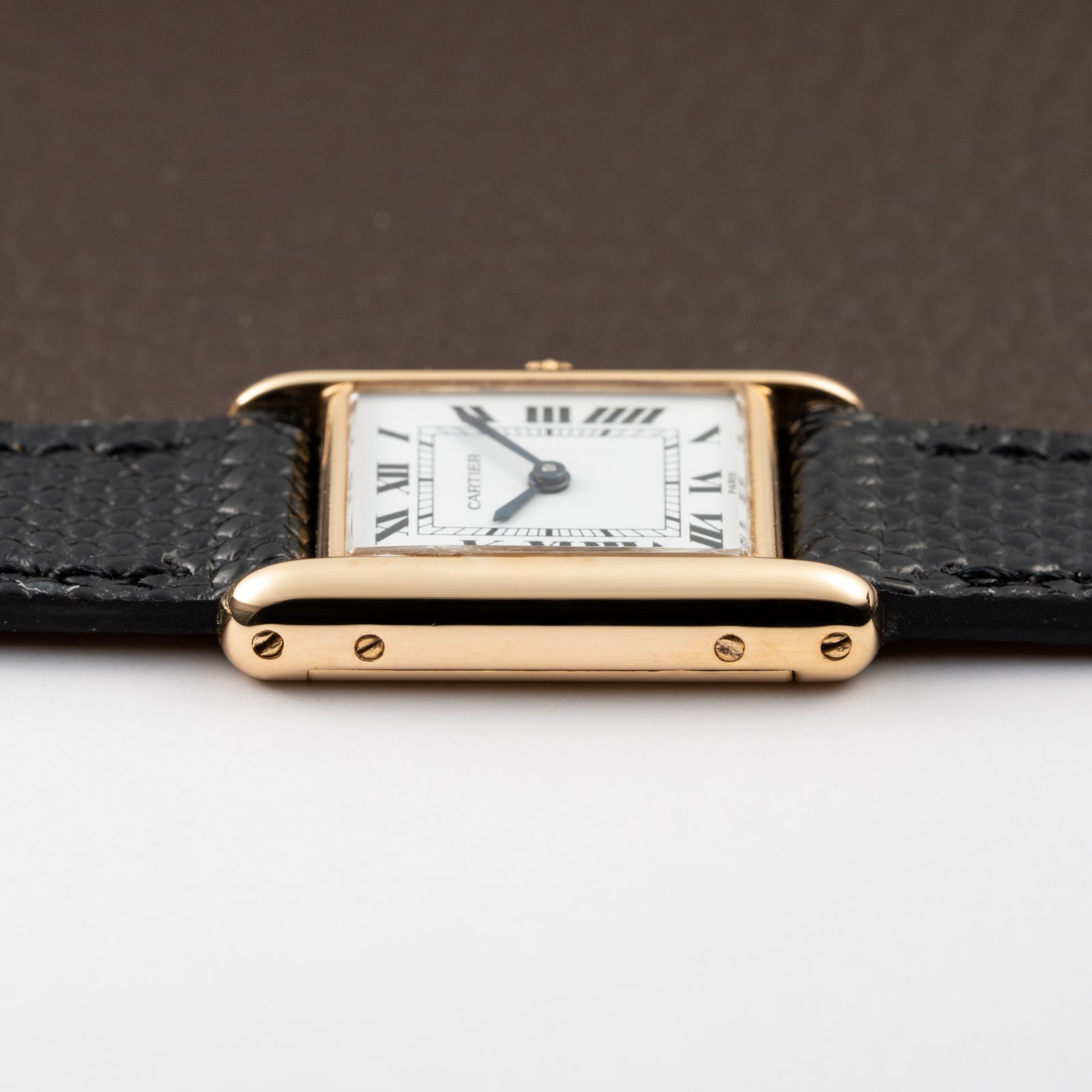 Cartier Tank Louis Paris Dial 18K Yellow Gold PM Ref 78087 from 1980s