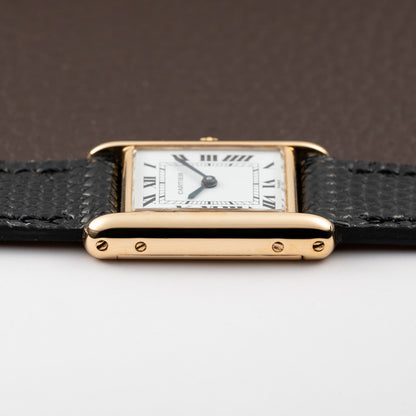Cartier Tank Louis Paris Dial 18K Yellow Gold PM Ref 78087 from 1980s