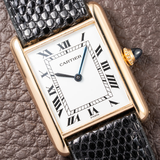 Cartier Tank Louis 'Paris' Dial 18K Yellow Gold GM LM Ref. 78086 from 1970s