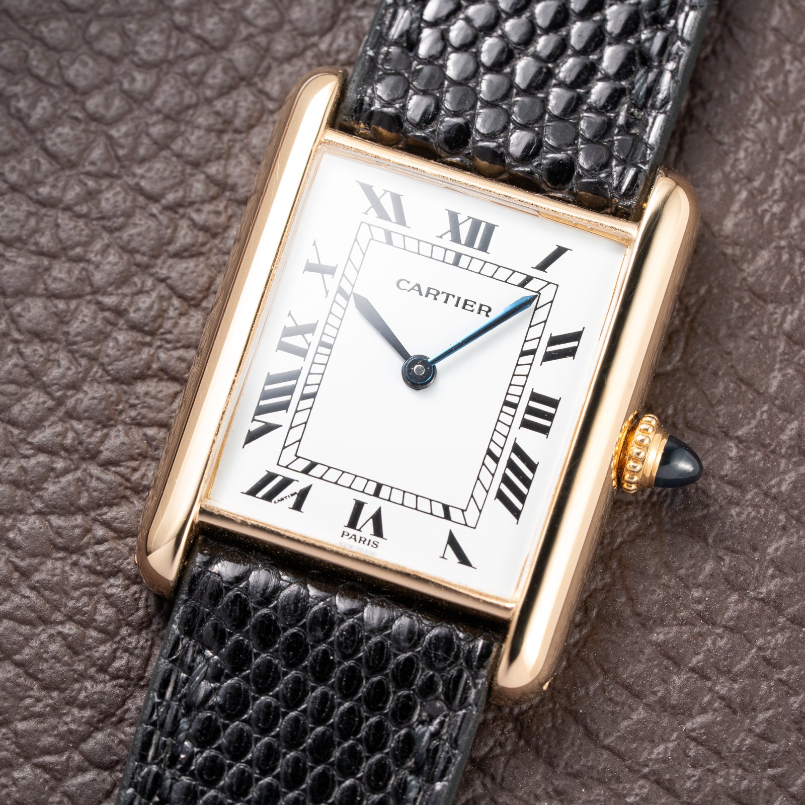 Cartier Tank Louis 'Paris' Dial 18K Yellow Gold GM LM Ref. 78086 from 1970s
