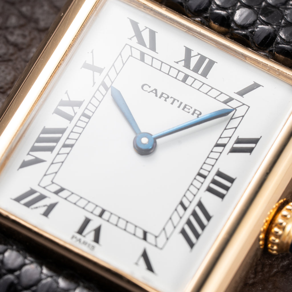 Cartier Tank Louis 'Paris' Dial 18K Yellow Gold GM LM Ref. 78086 from 1970s